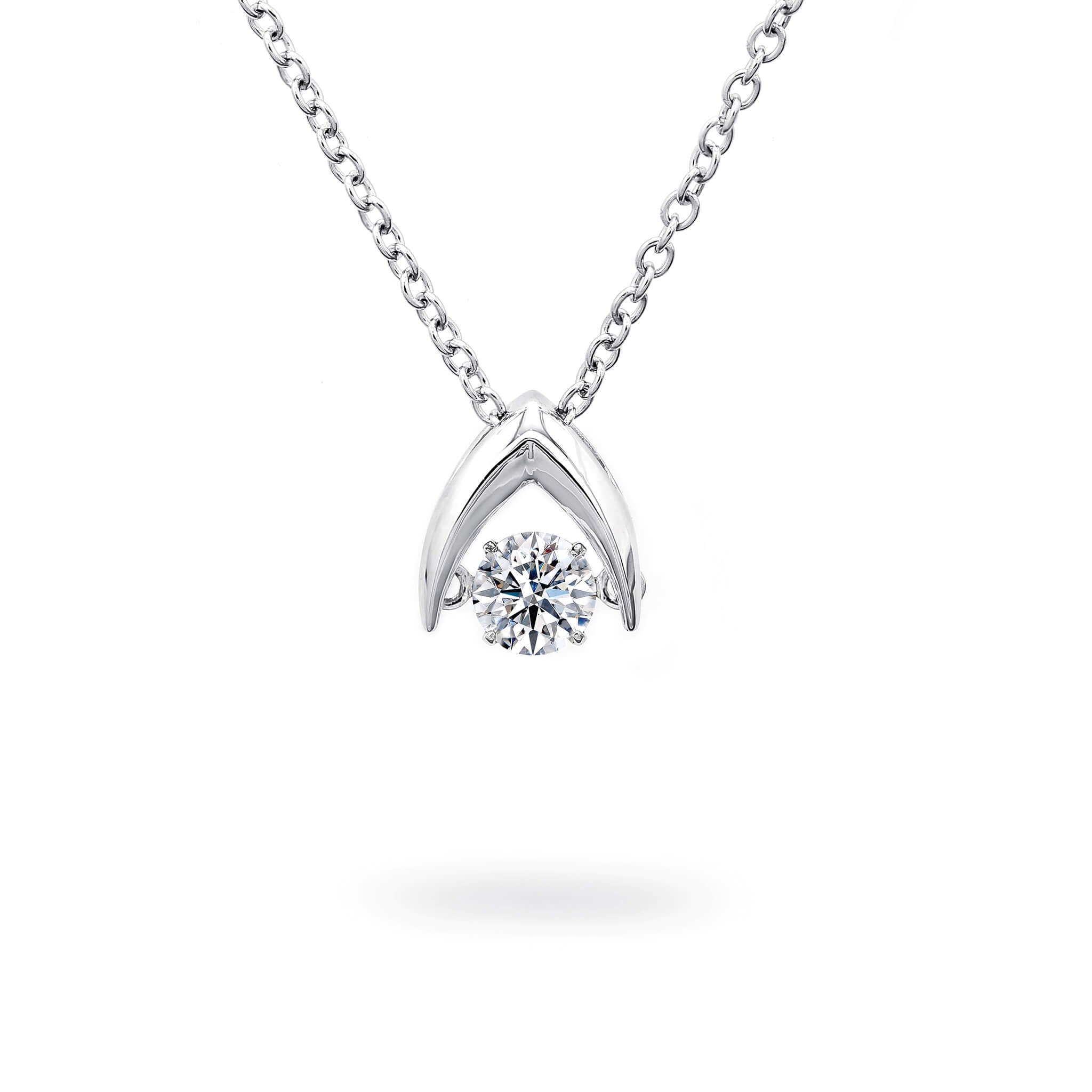 Shimansky - Dancing Diamond Wishbone Pendant 0.20ct crafted in 14K White Gold