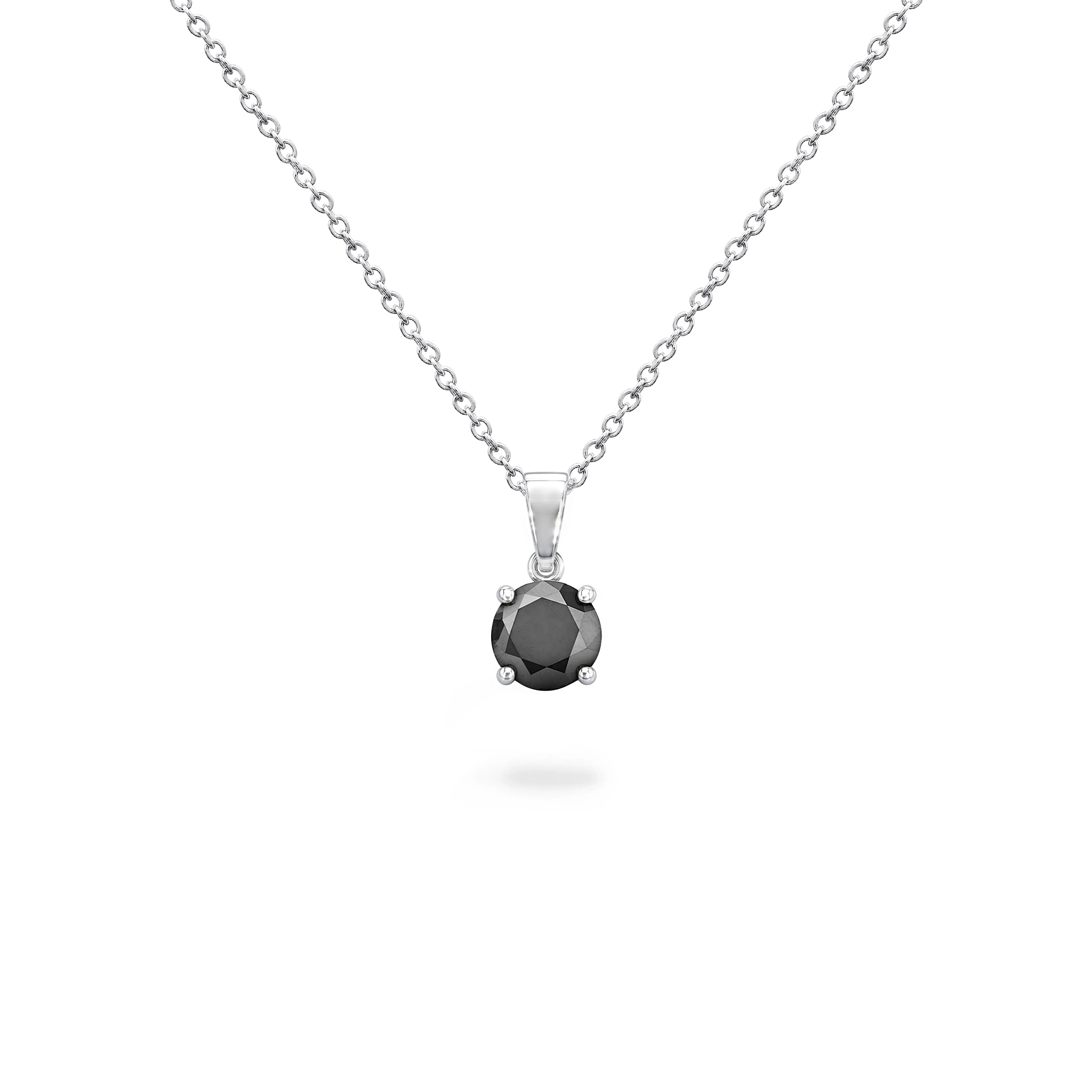 Shimansky 0.5ct Black Diamond Solitaire Pendant Front View