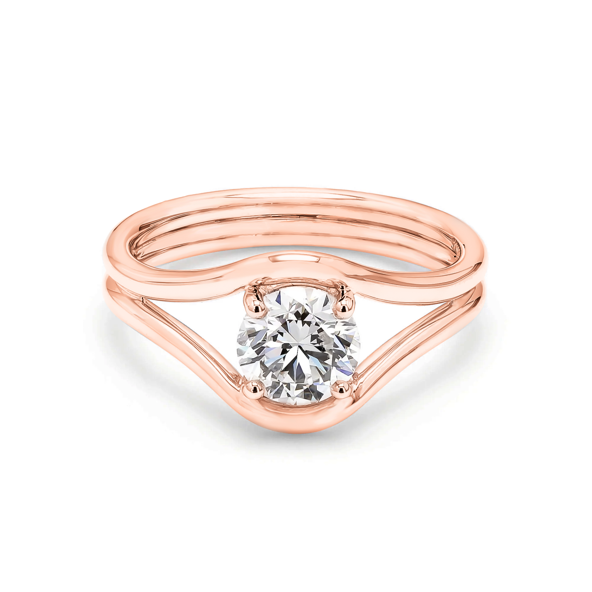Double Silhouette Diamond Engagement Ring - Shimansky Jewelry