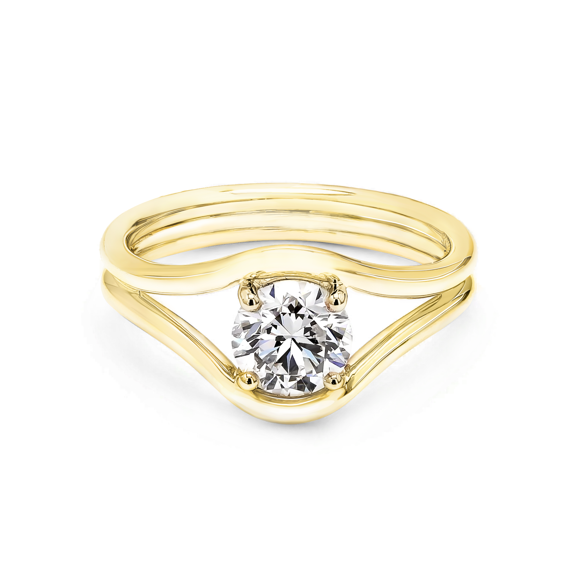 Double Silhouette Diamond Engagement Ring - Shimansky Jewelry
