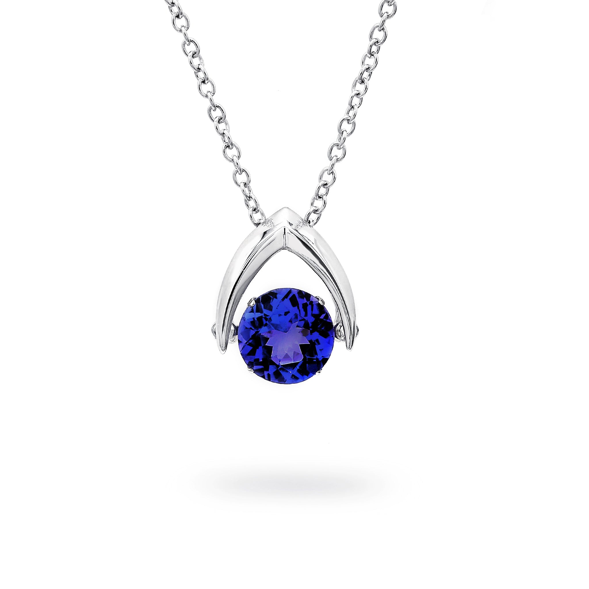 SHIMANSKY.CO.ZA - Dancing Tanzanite Pendant - 14K White Gold - Front View