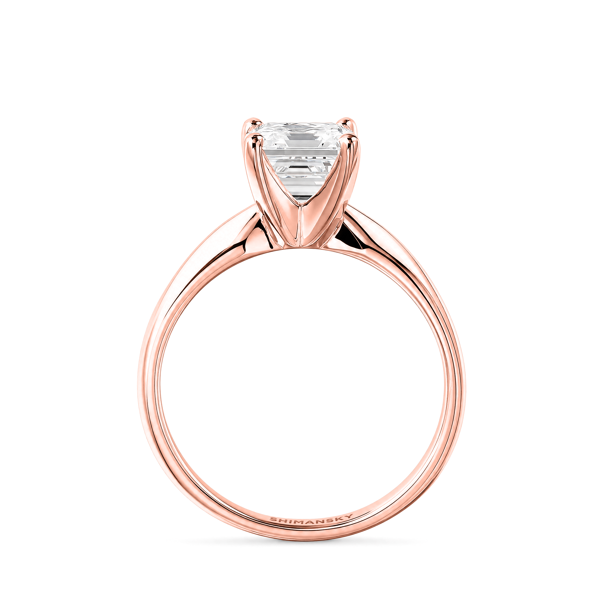 Square Emerald Diamond Solitaire Ring