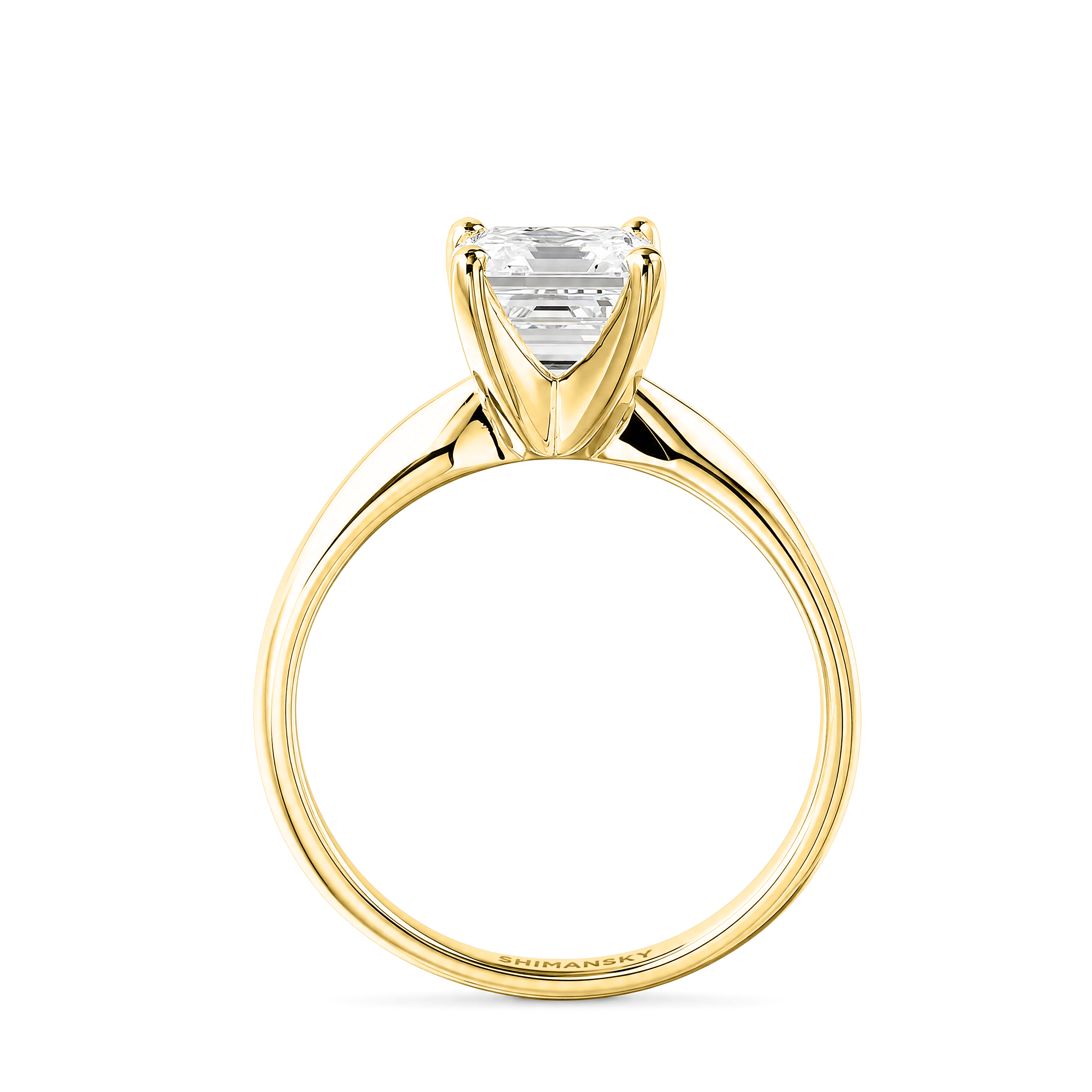 Square Emerald Diamond Solitaire Ring