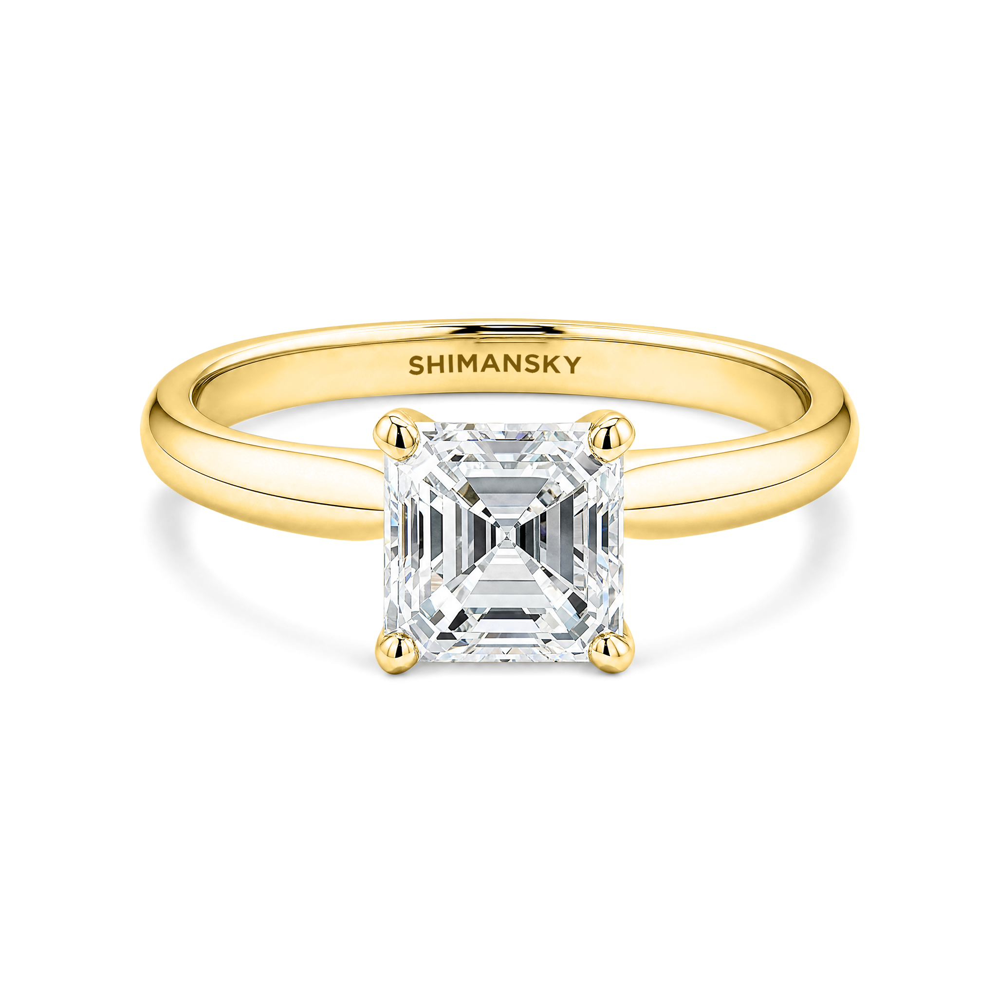 Square Emerald Diamond Solitaire Ring