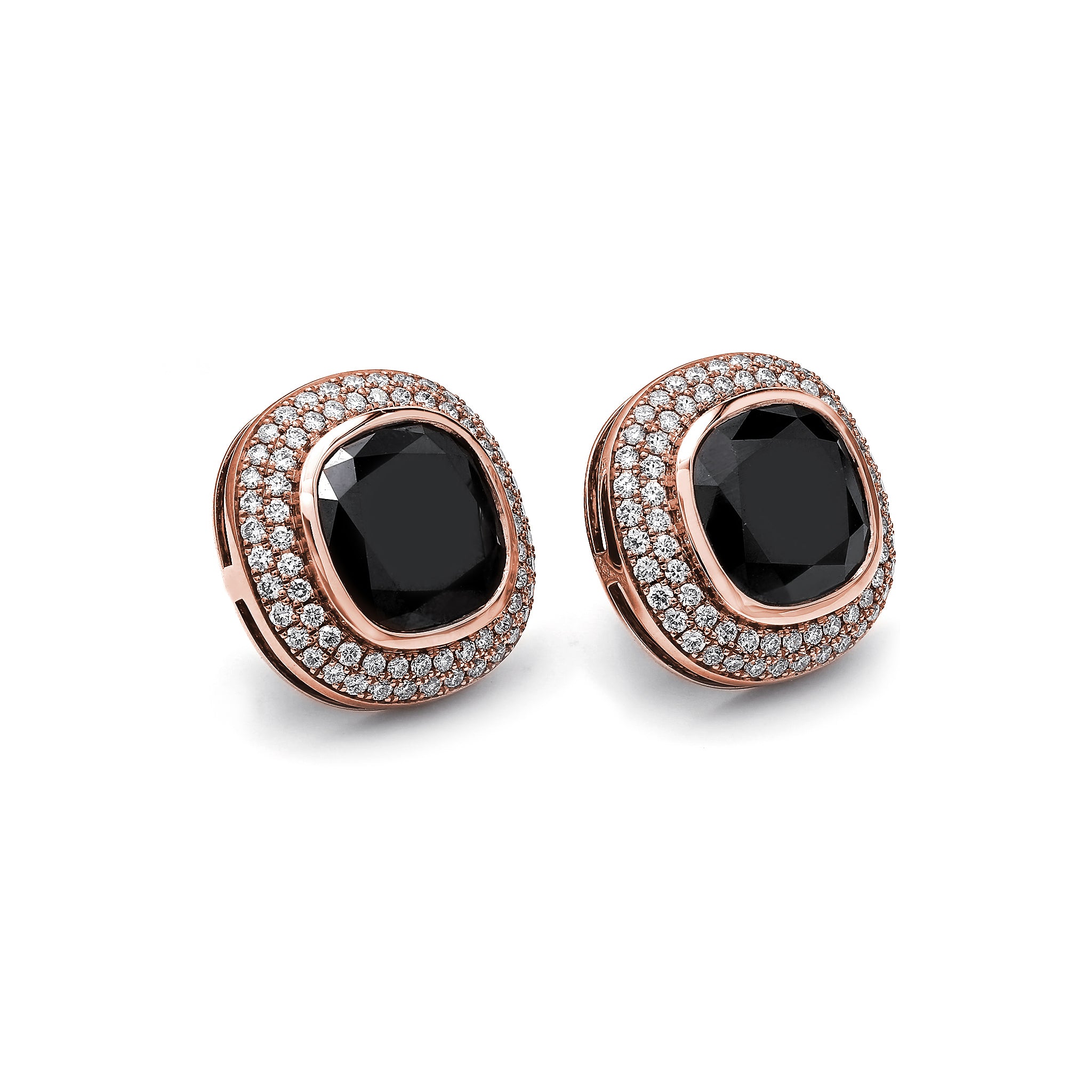 SHIMANSKY.CO.ZA -  Black Diamond Dress Earrings - 18K Rose Gold - 3D View