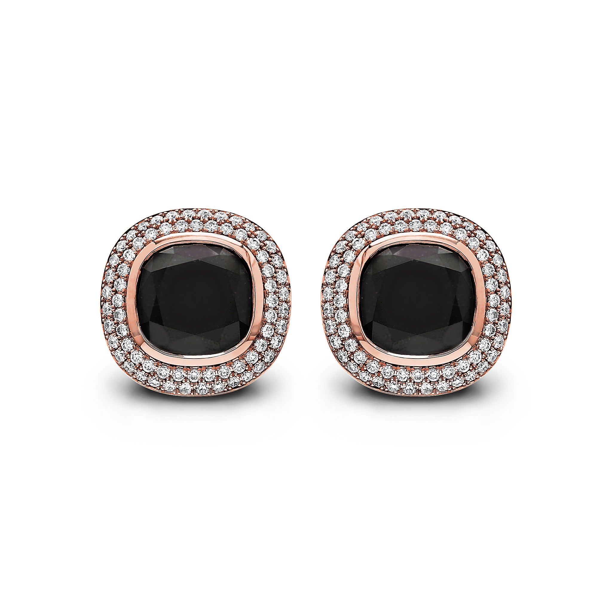 SHIMANSKY.CO.ZA - Black Diamond Dress Earrings - 18K Rose Gold - Front View
