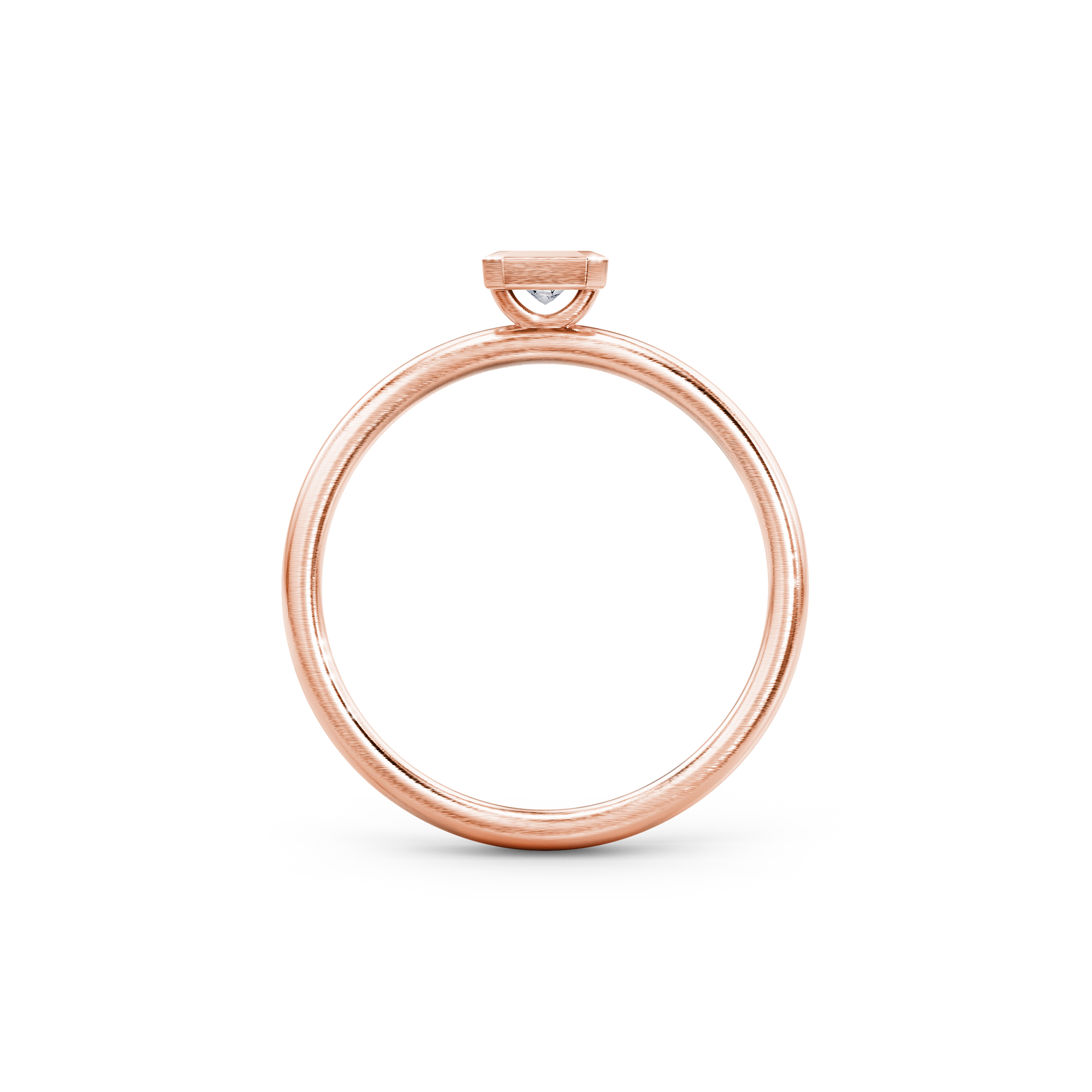 Shimansky 0.1ct My Girl Diamond Bezel Set Ring 14K Rose Gold Side View