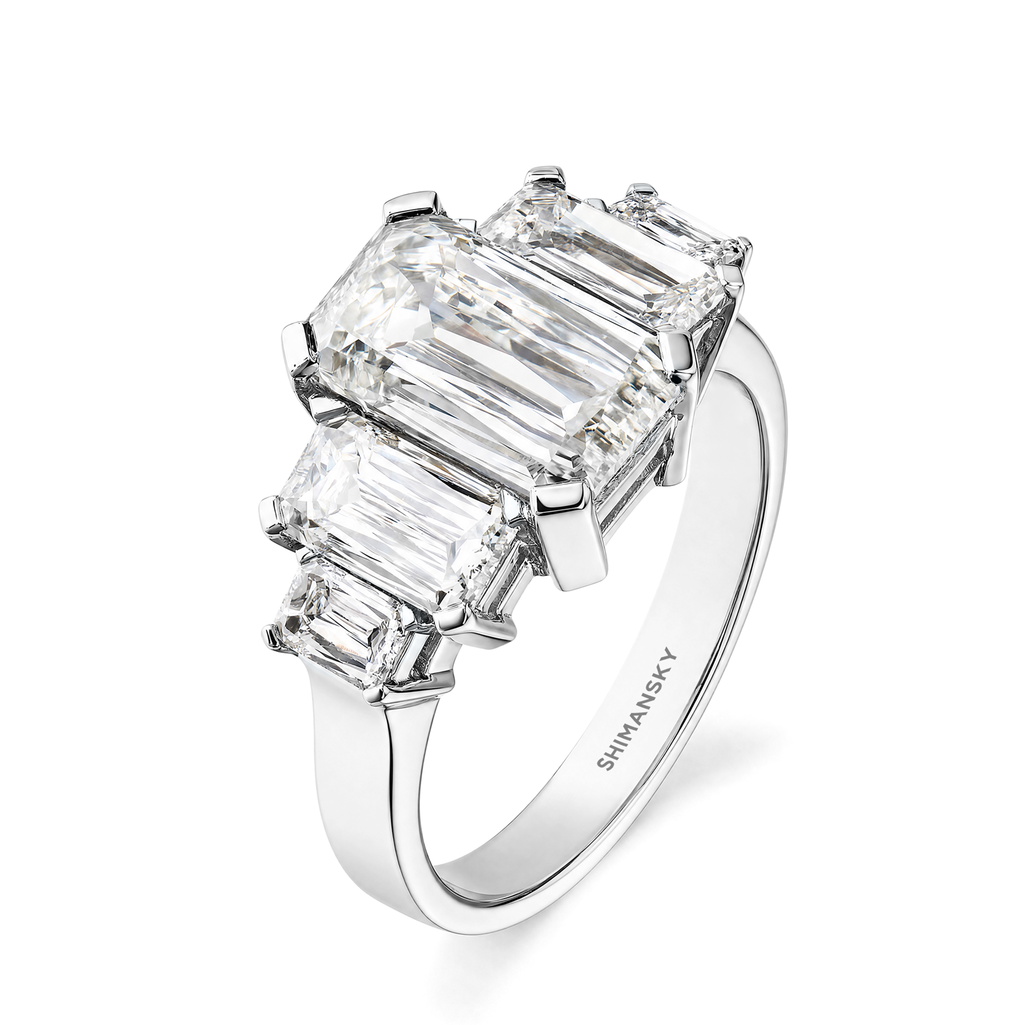 Cascading Criss Cut Graduating Five Stone Diamond Ring