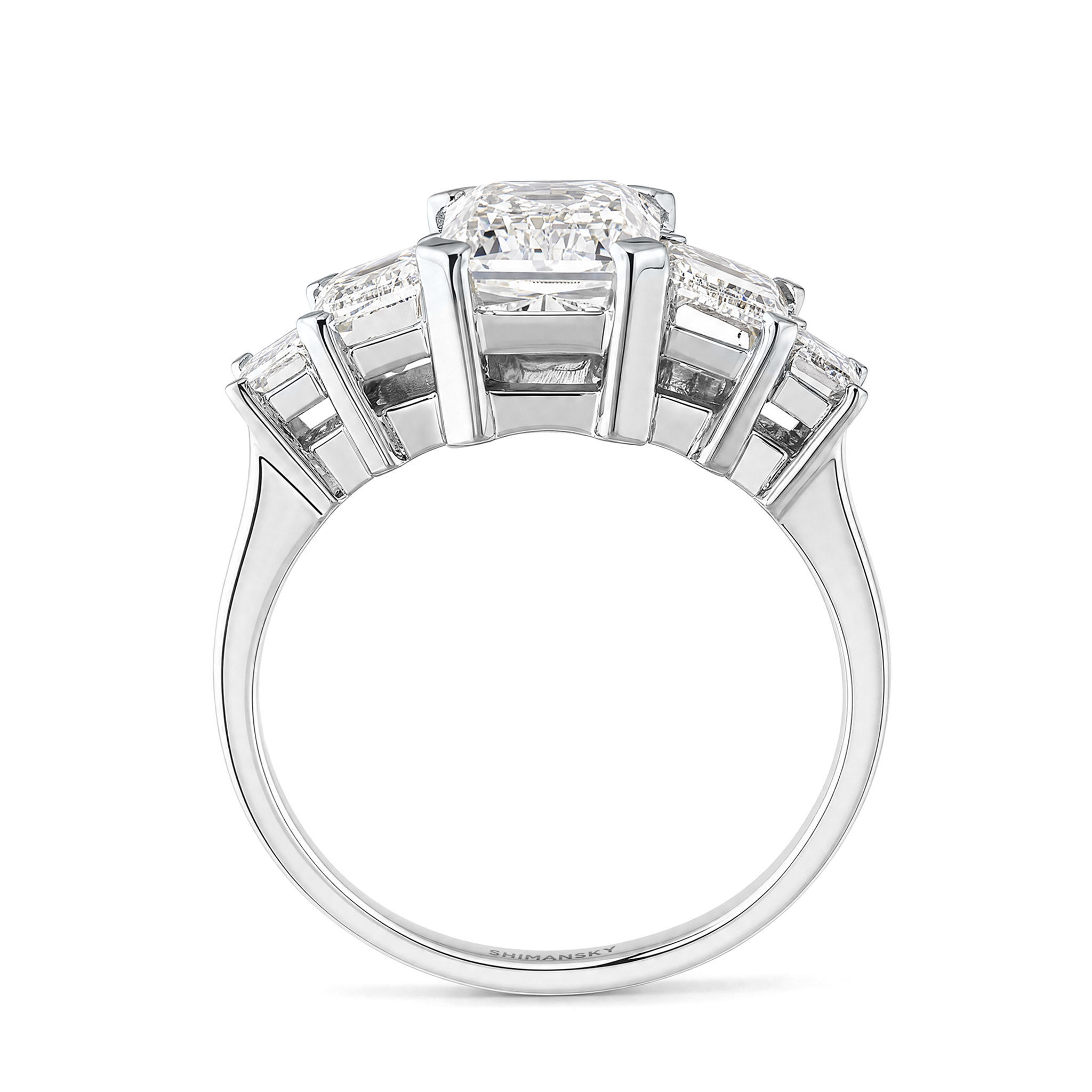 Cascading Criss Cut Graduating Five Stone Diamond Ring