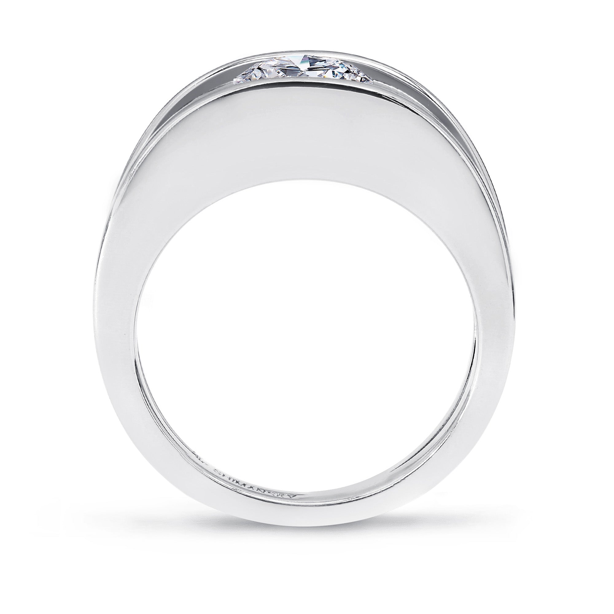 Shimansky 1.05 TCW Millennium Iconic Eight Hearts Ring in Platinum Side View