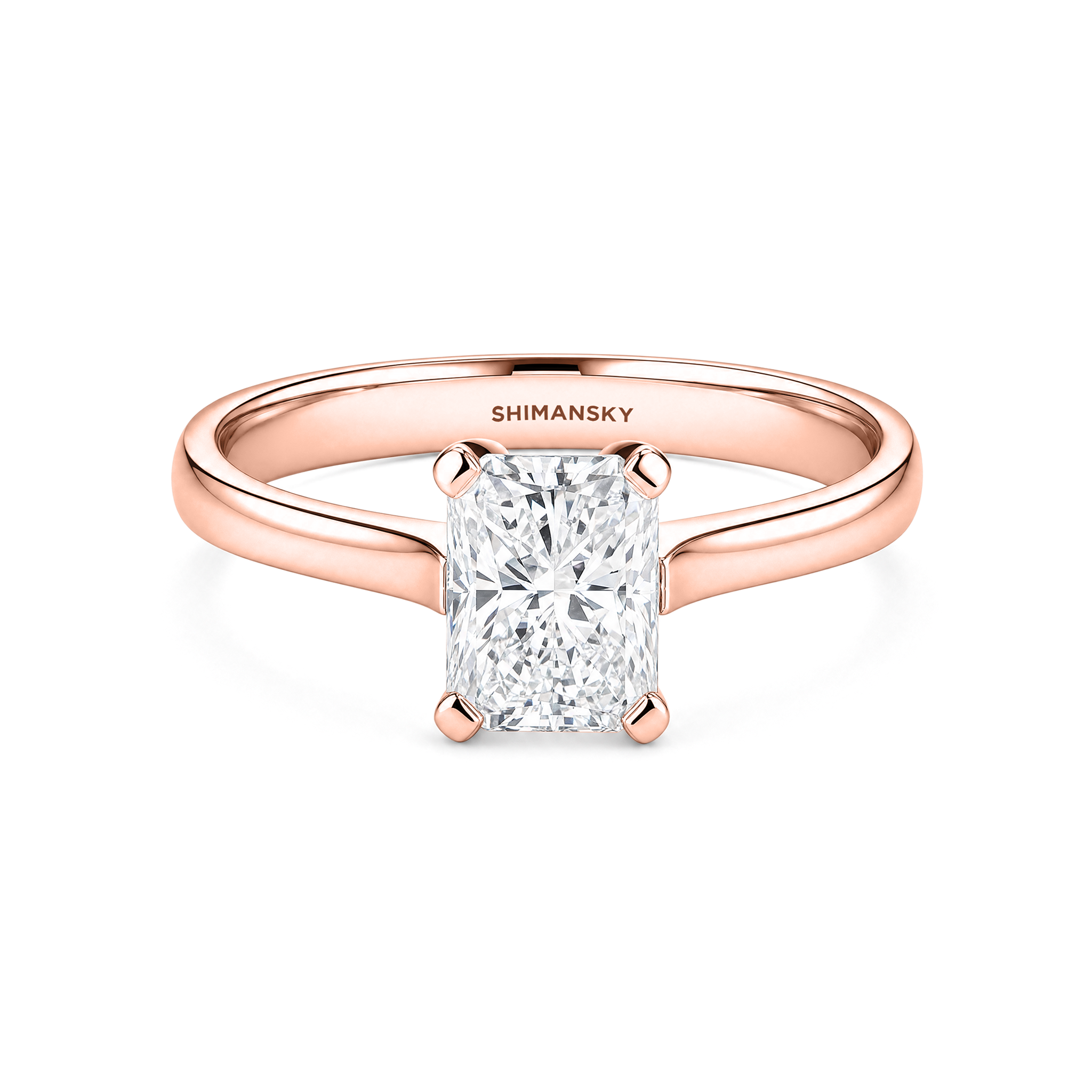 Radiant-Cut Diamond Solitaire Ring