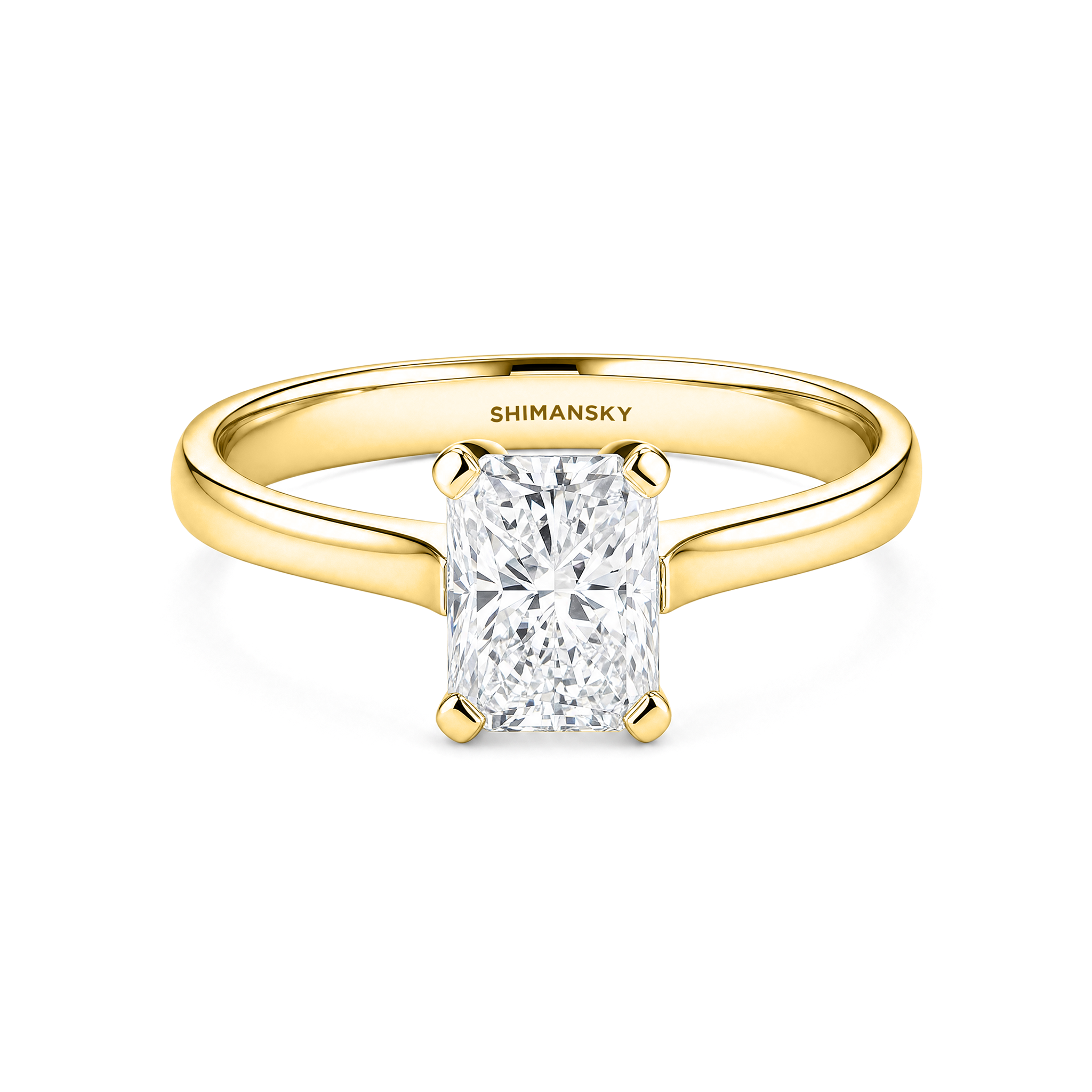 Radiant-Cut Diamond Solitaire Ring
