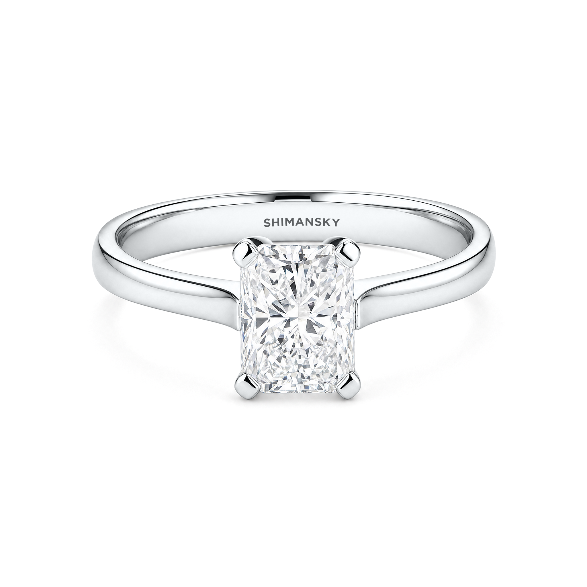 Radiant-Cut Diamond Solitaire Ring