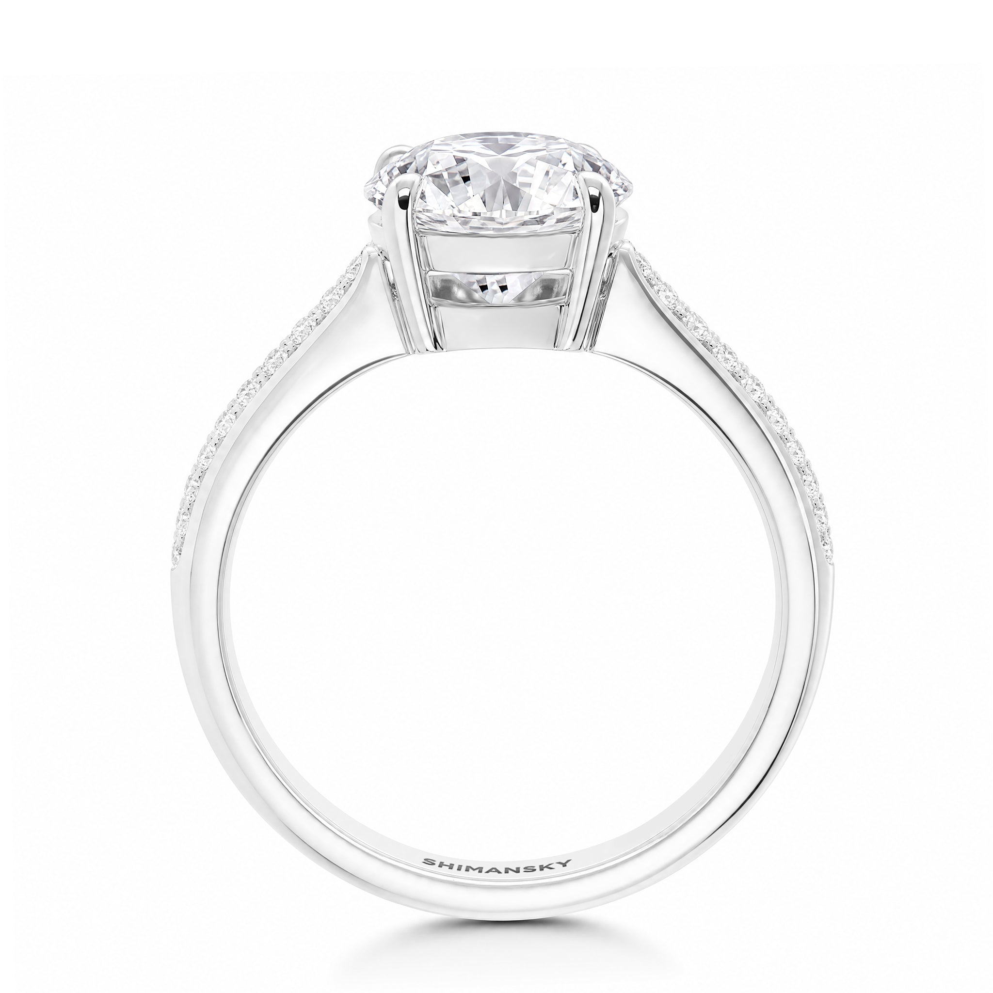 Eight Hearts Diamond Side Stones Ring