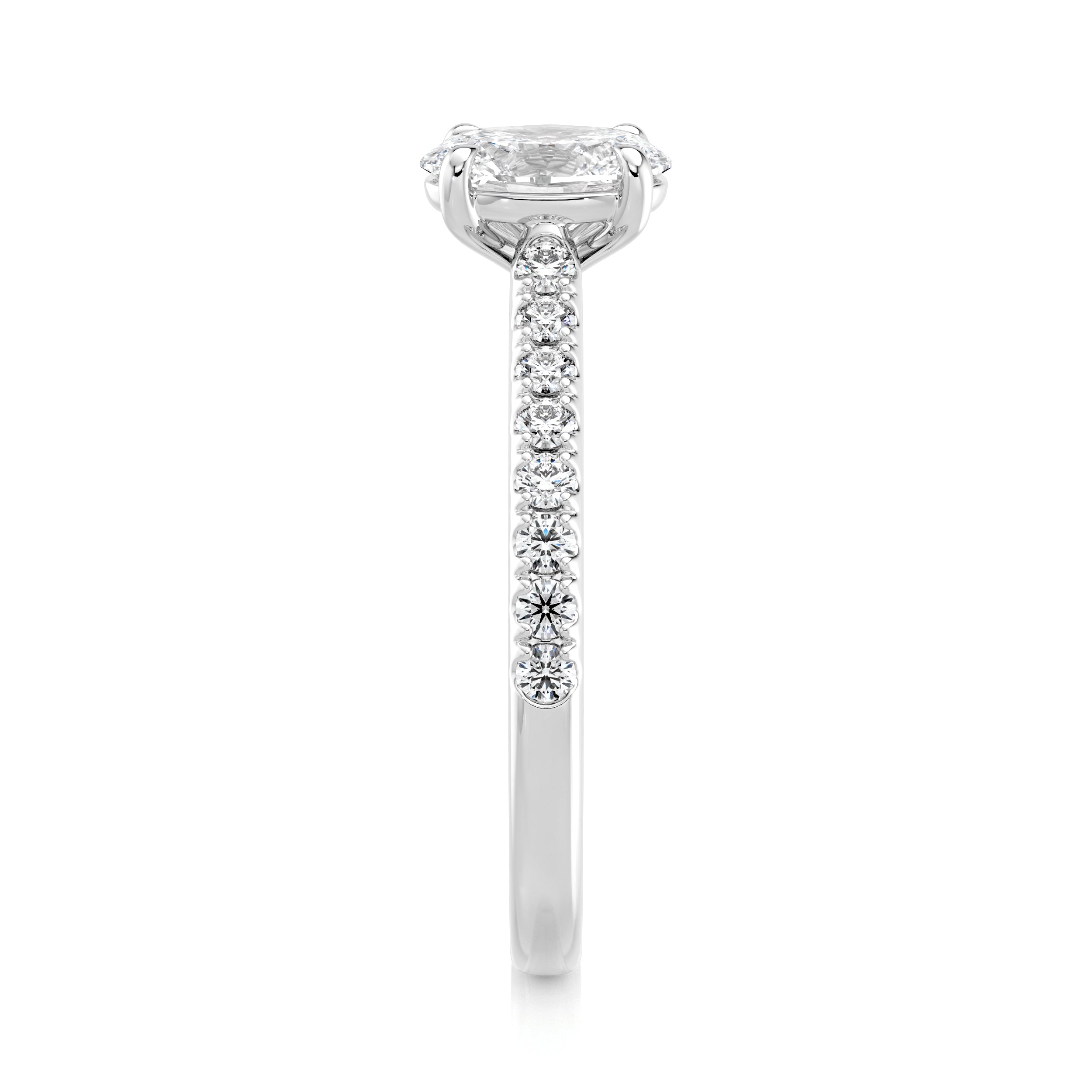 Oval Diamond Microset Engagement Ring - Shimansky Jewelry