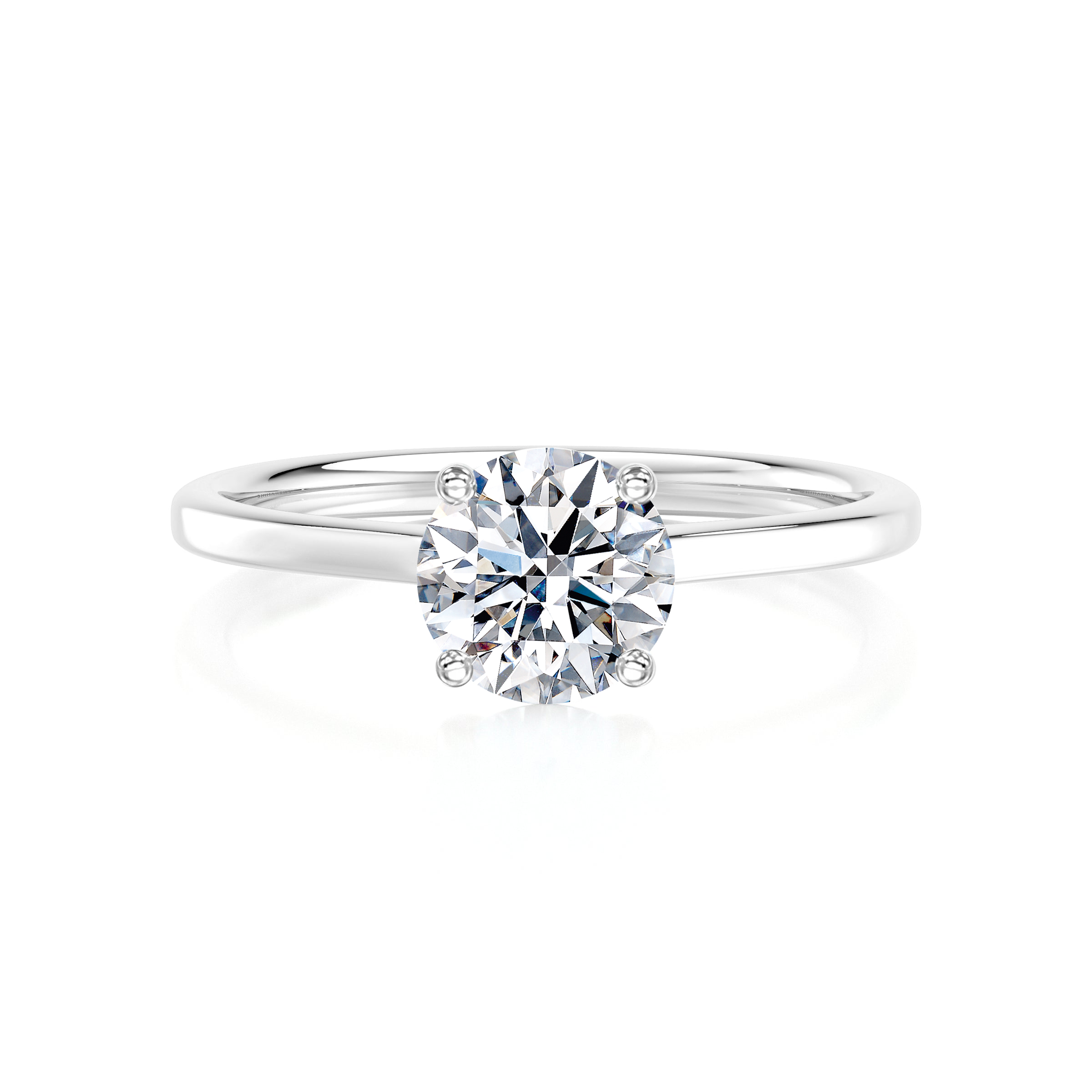 Shimansky 1ct Victoria Eight Hearts Solitaire Diamond Engagement Ring in Platinum Front View