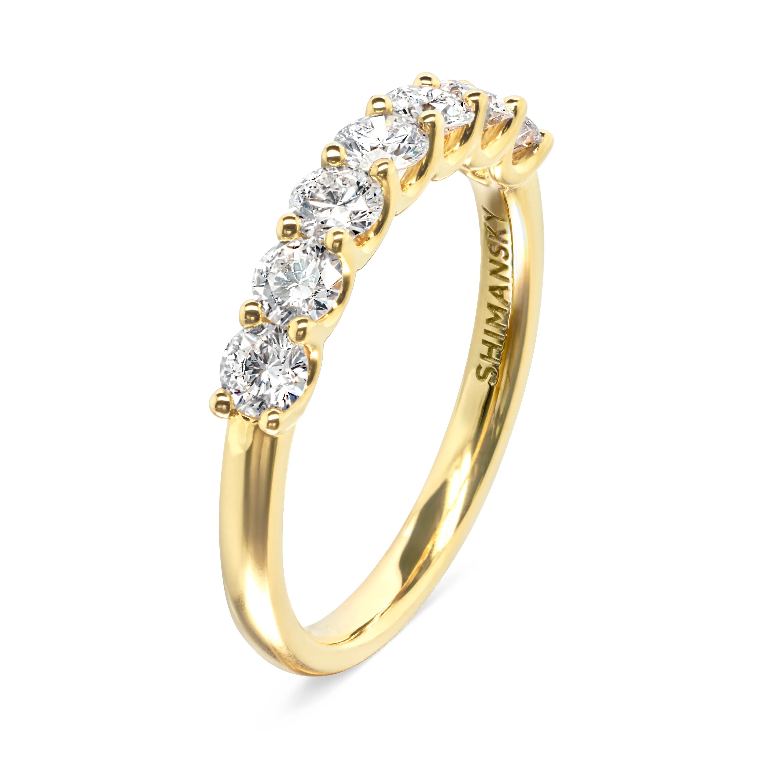 Shimansky 1 TCW Half Eternity U-Colet Diamond Ring in 18K Yellow Gold 3D View