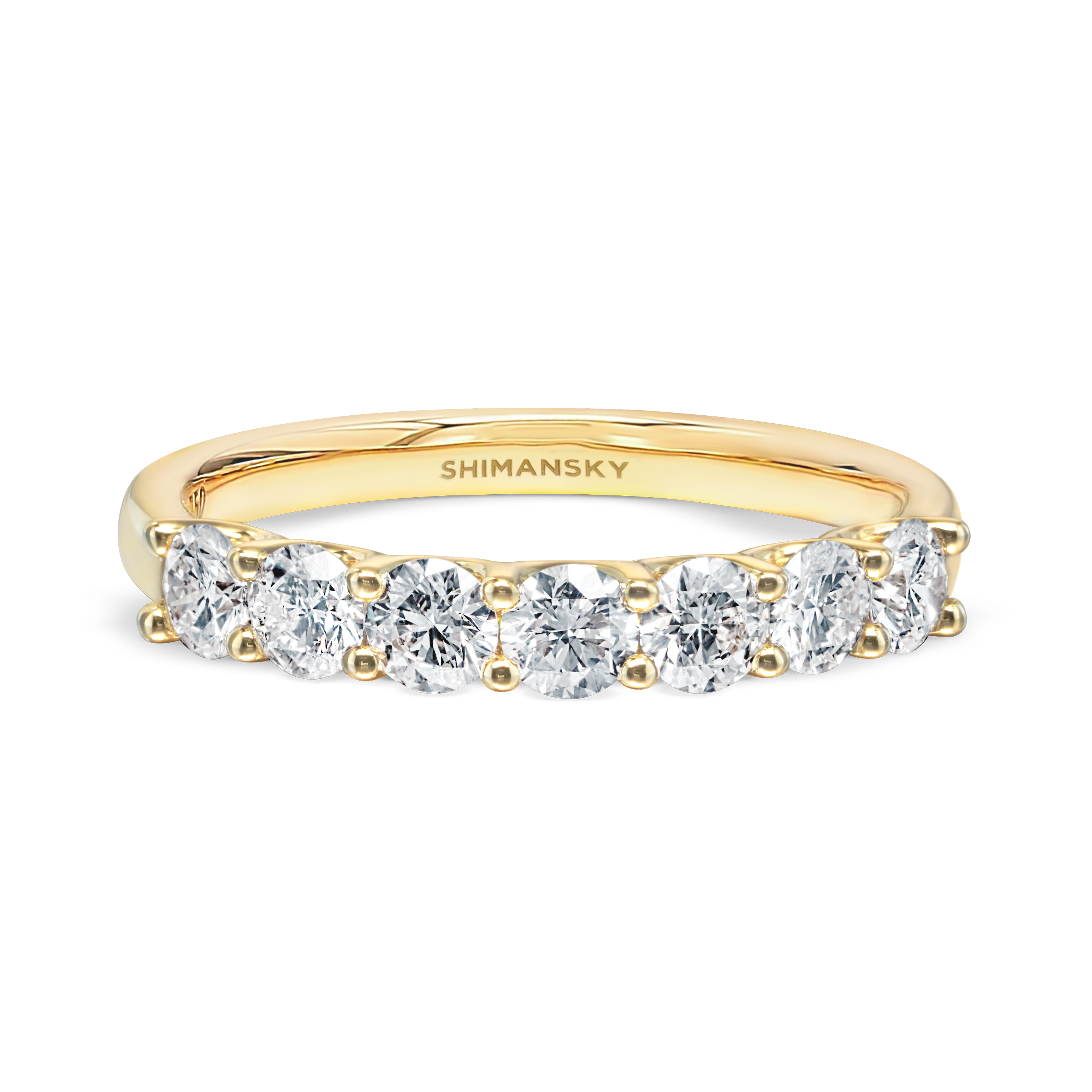 Shimansky 1 TCW Half Eternity U-Colet Diamond Ring 18K Yellow Gold Front View #Metal_Yellow Gold