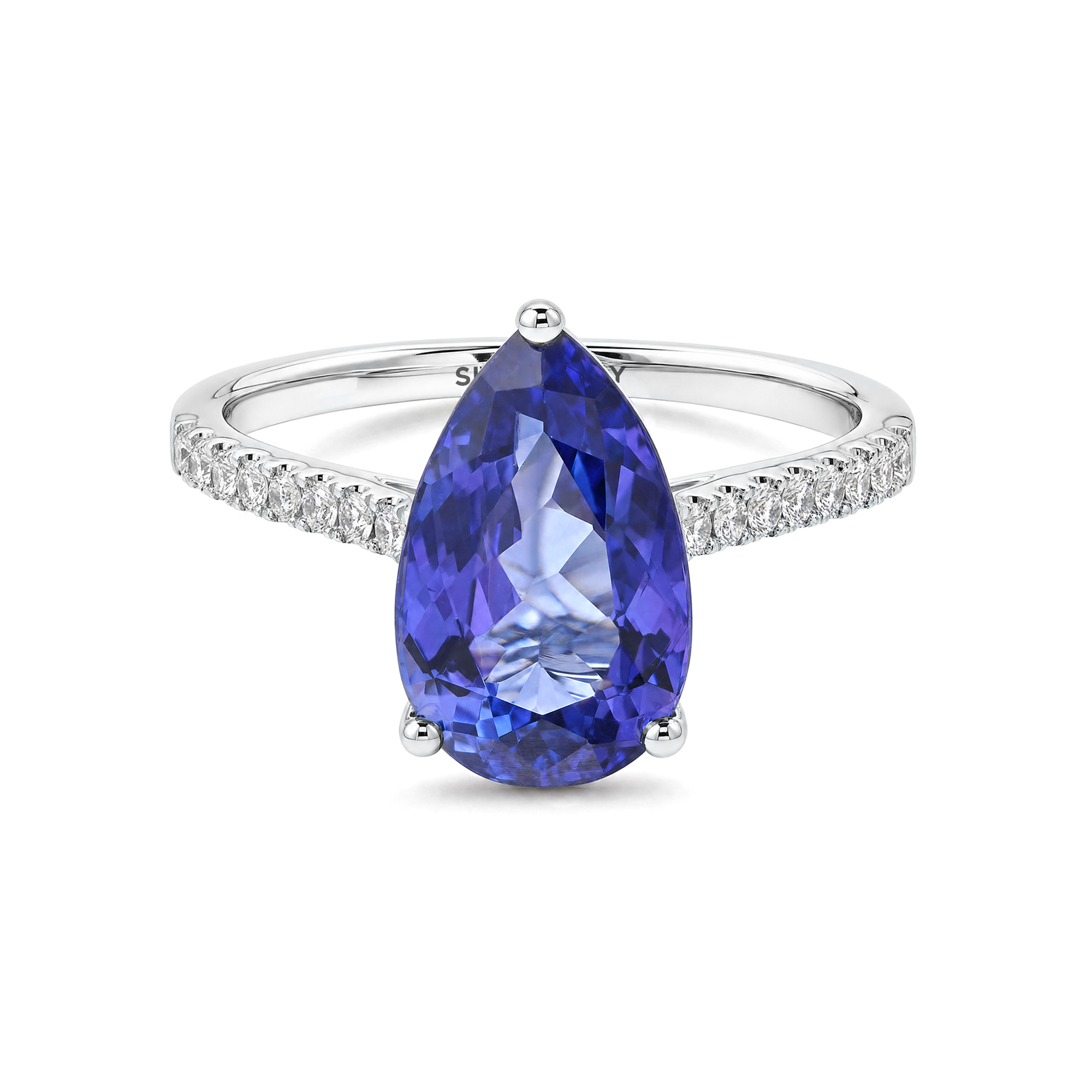 Pear Tanzanite Microset Ring