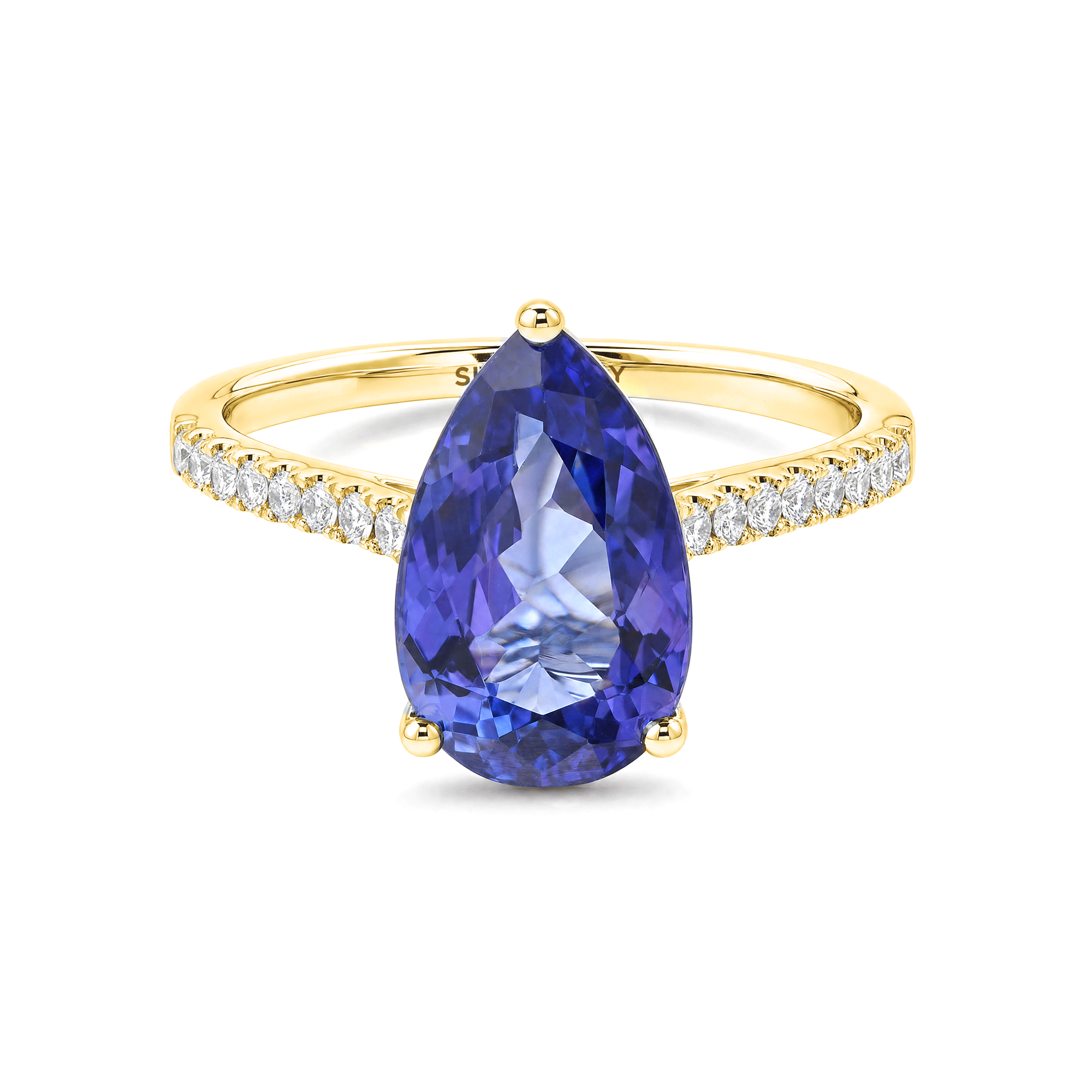 Pear Tanzanite Microset Ring