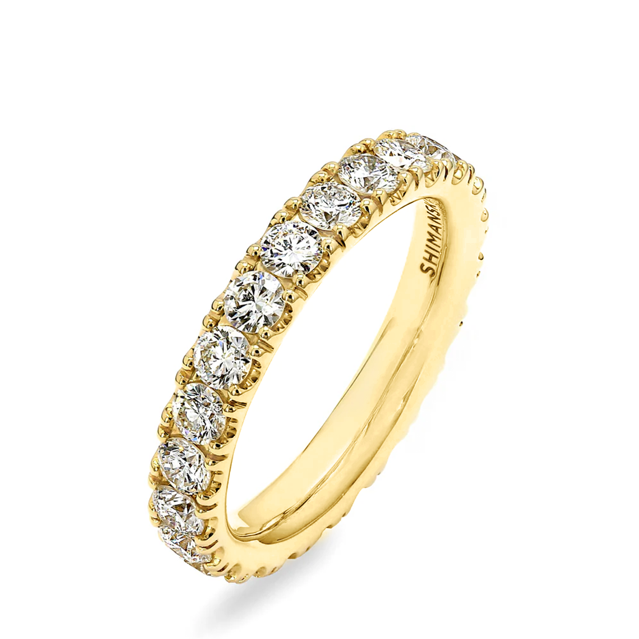 Shimansky 2ct Micro Prong Eternity Ring in 18K Yellow Gold 3D View