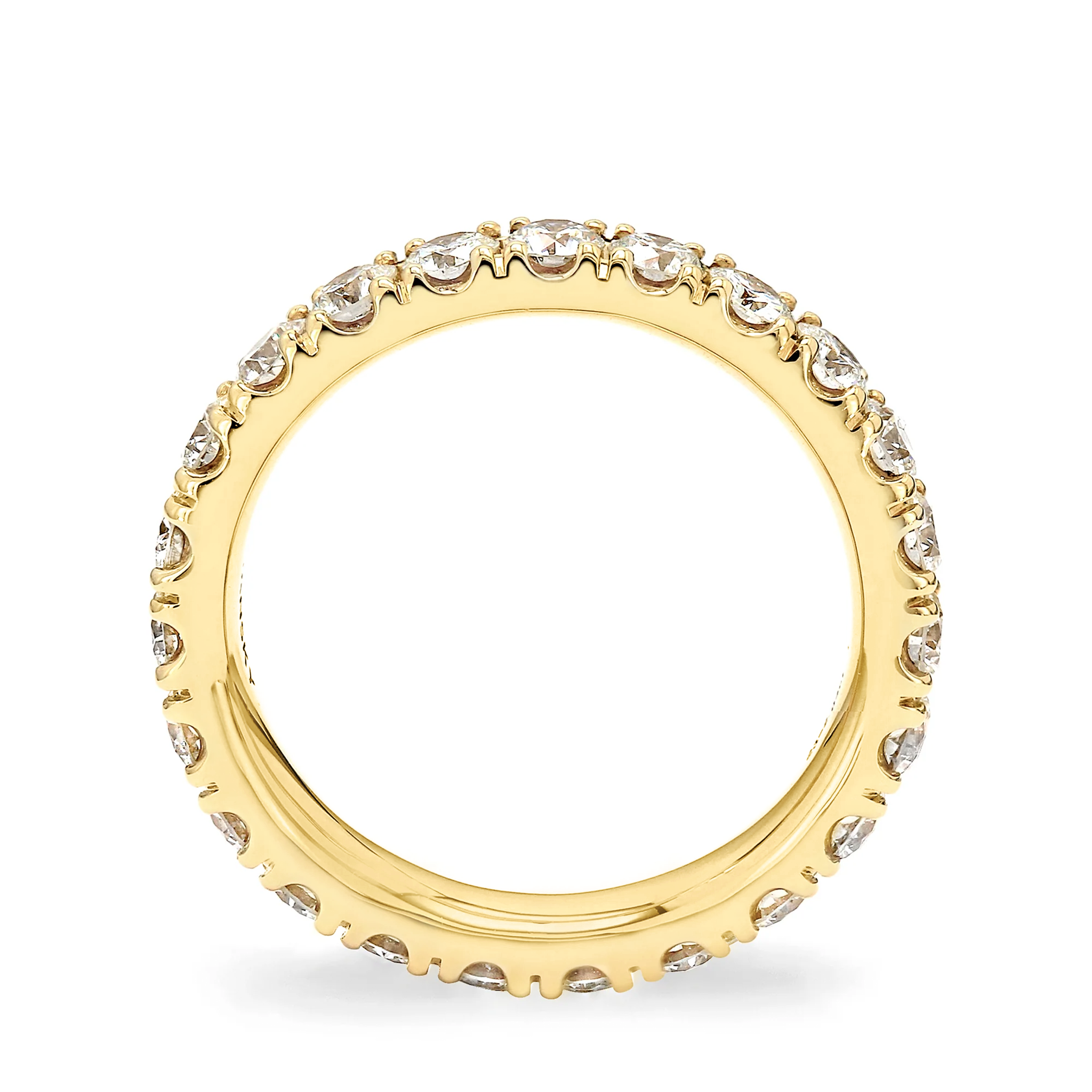 Shimansky 2ct Micro Prong Eternity Ring in 18K Yellow Gold Side View
