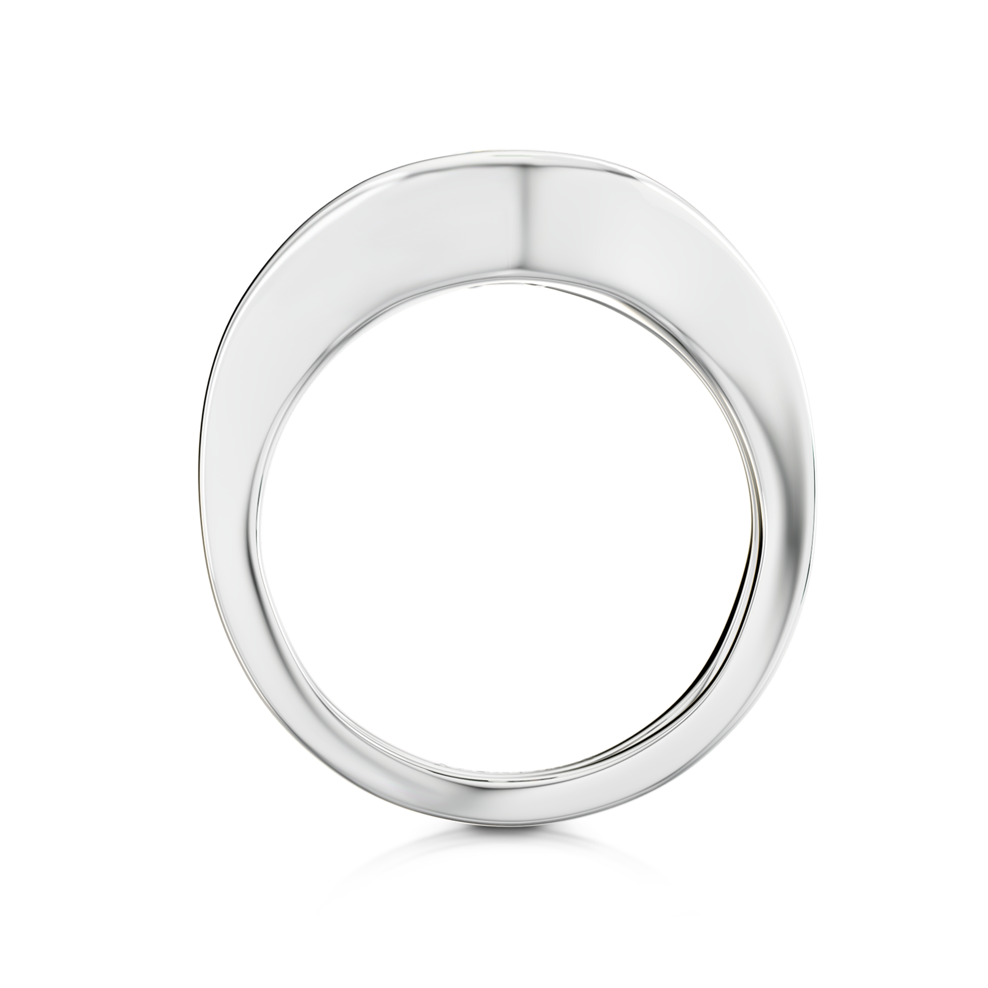 Shimansky 1ct Oval Silhouette Diamond Engagement Ring 18K White Gold Side View