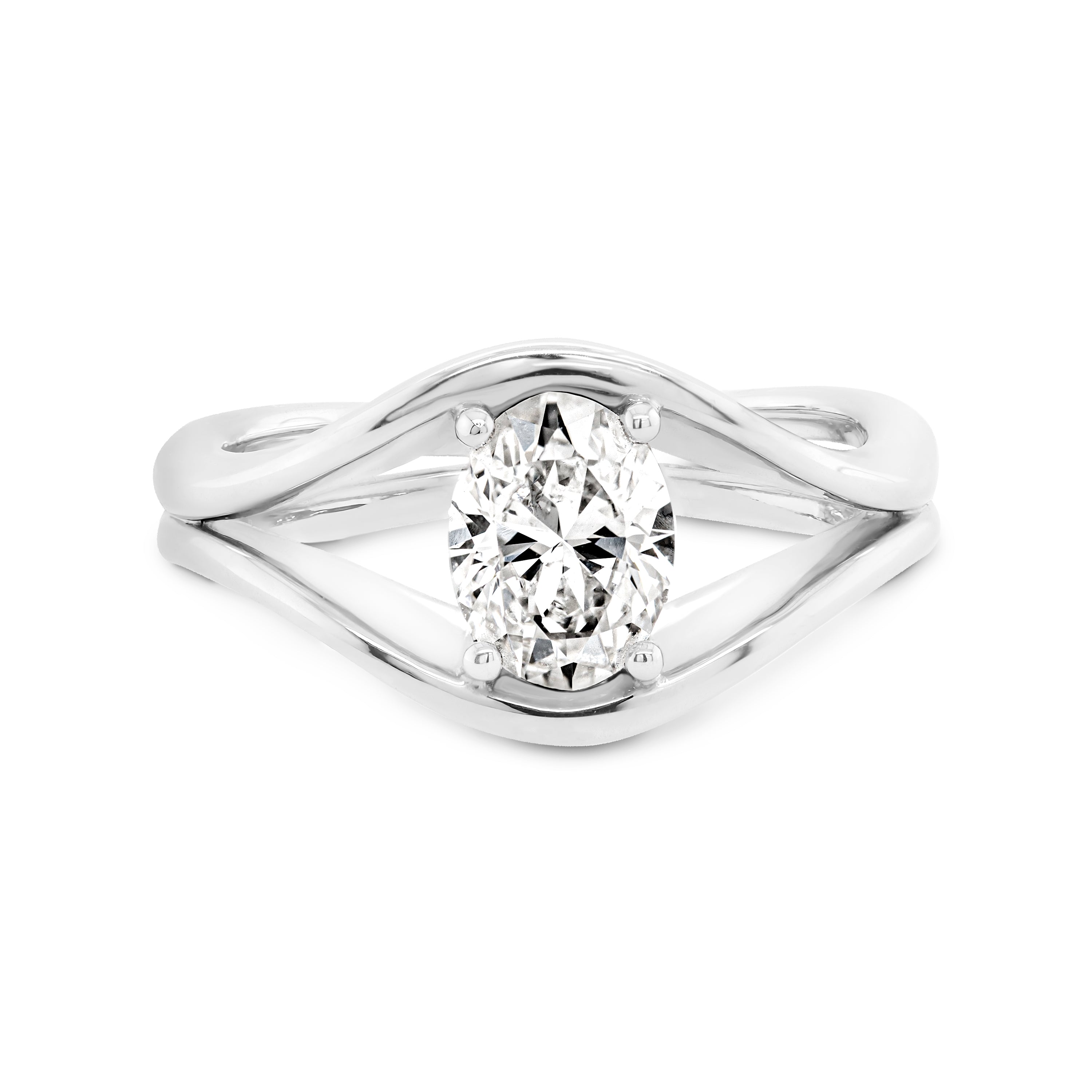 Oval Silhouette Diamond Engagement Ring - Shimansky Jewelry