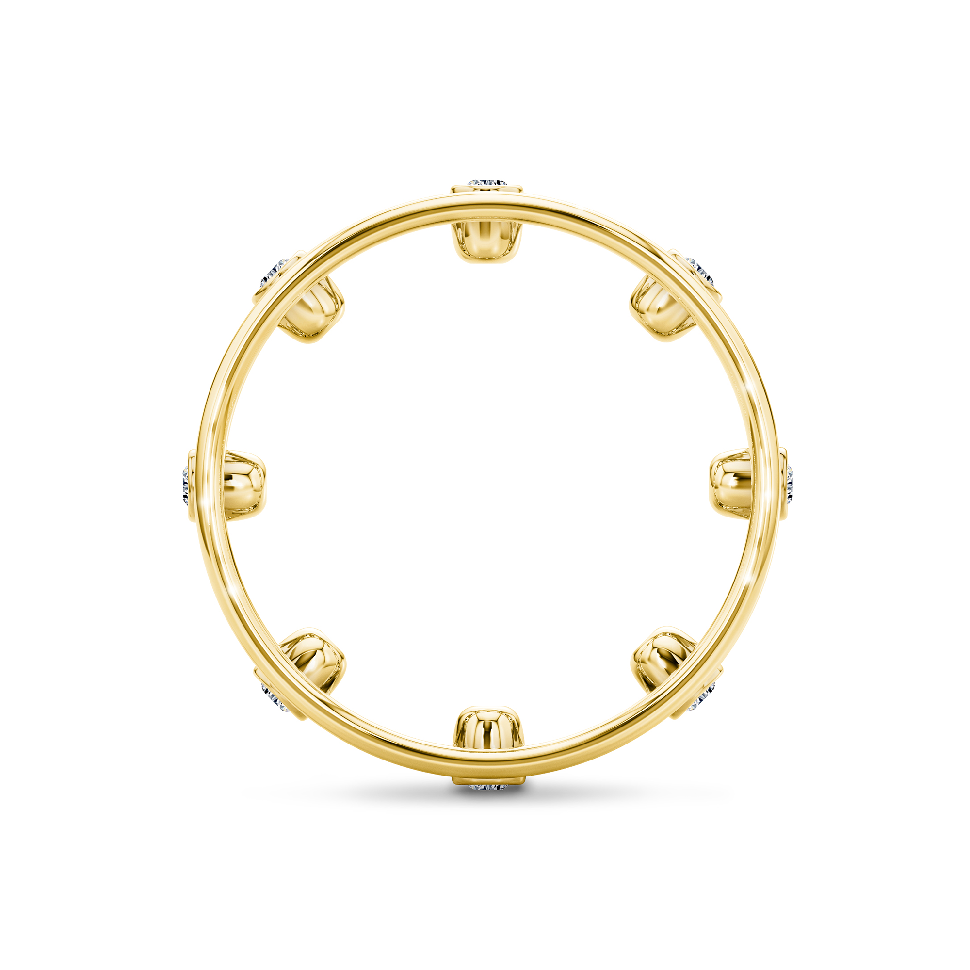 Shimansky 0.2 TCW Caesar Circle Diamond Ring 18K Yellow Gold Side View