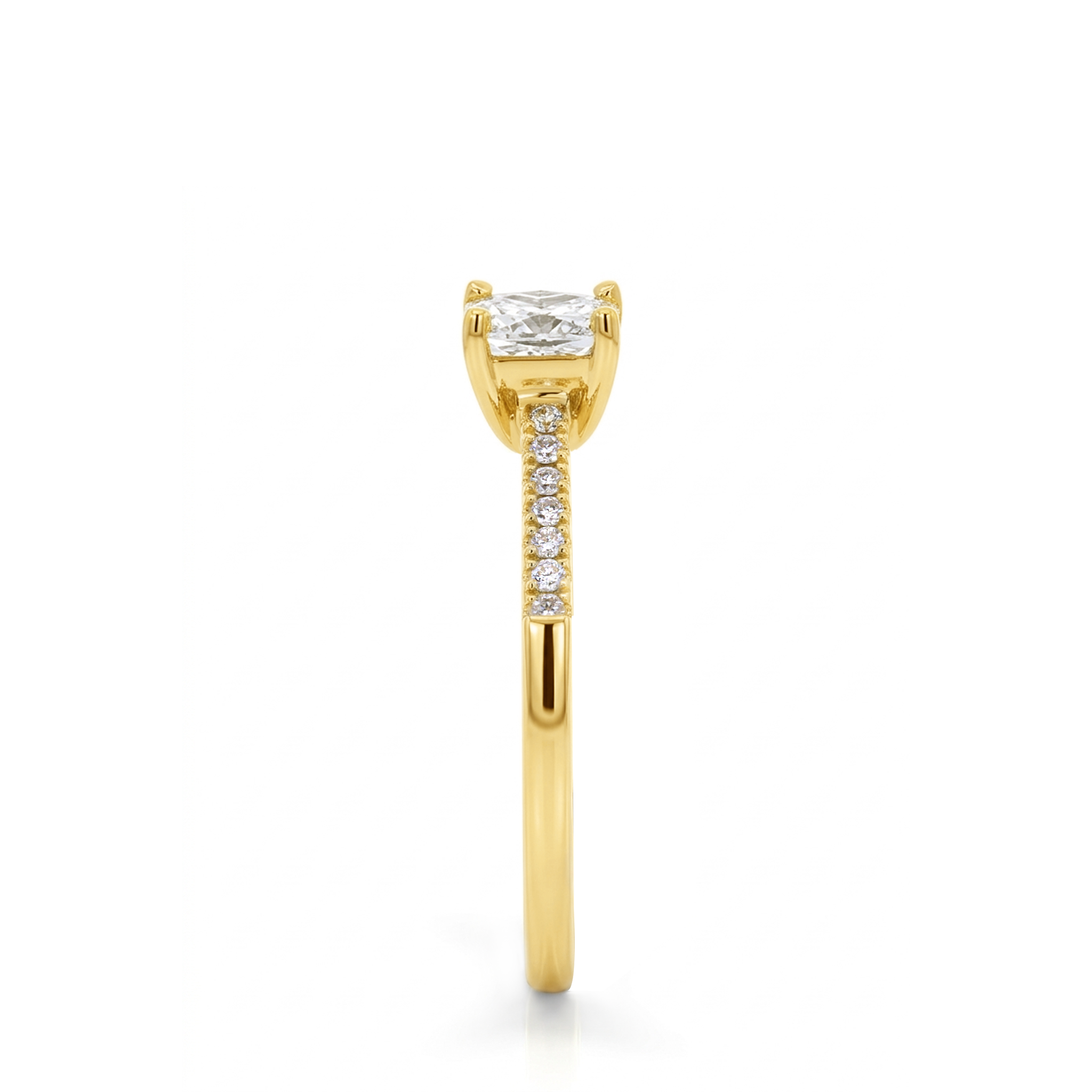 Shimansky 0.6 TCW My Girl Diamond Microset Solitaire Engagement Ring Profile View