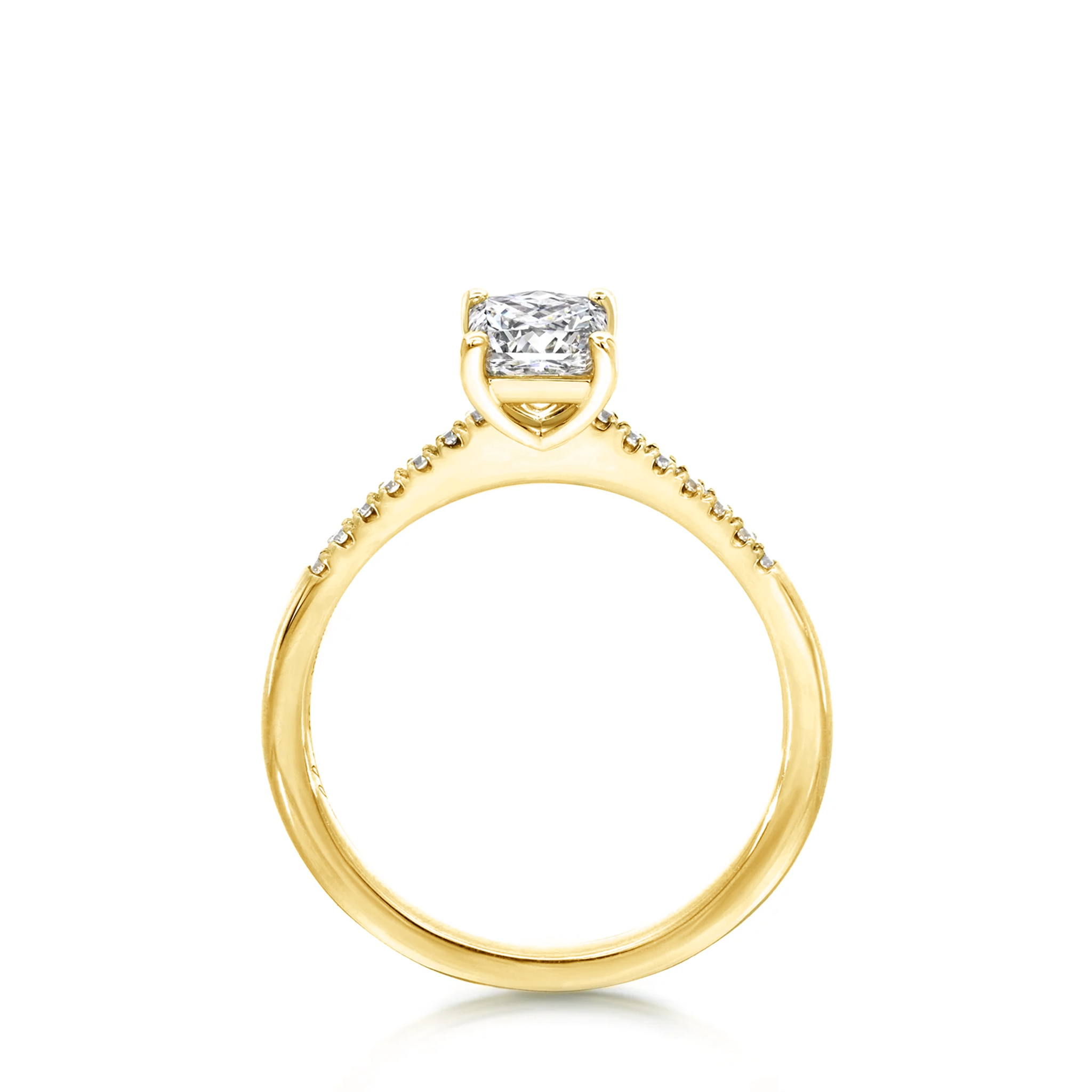 Shimansky 0.6 TCW My Girl Diamond Microset Solitaire Engagement Ring Side View