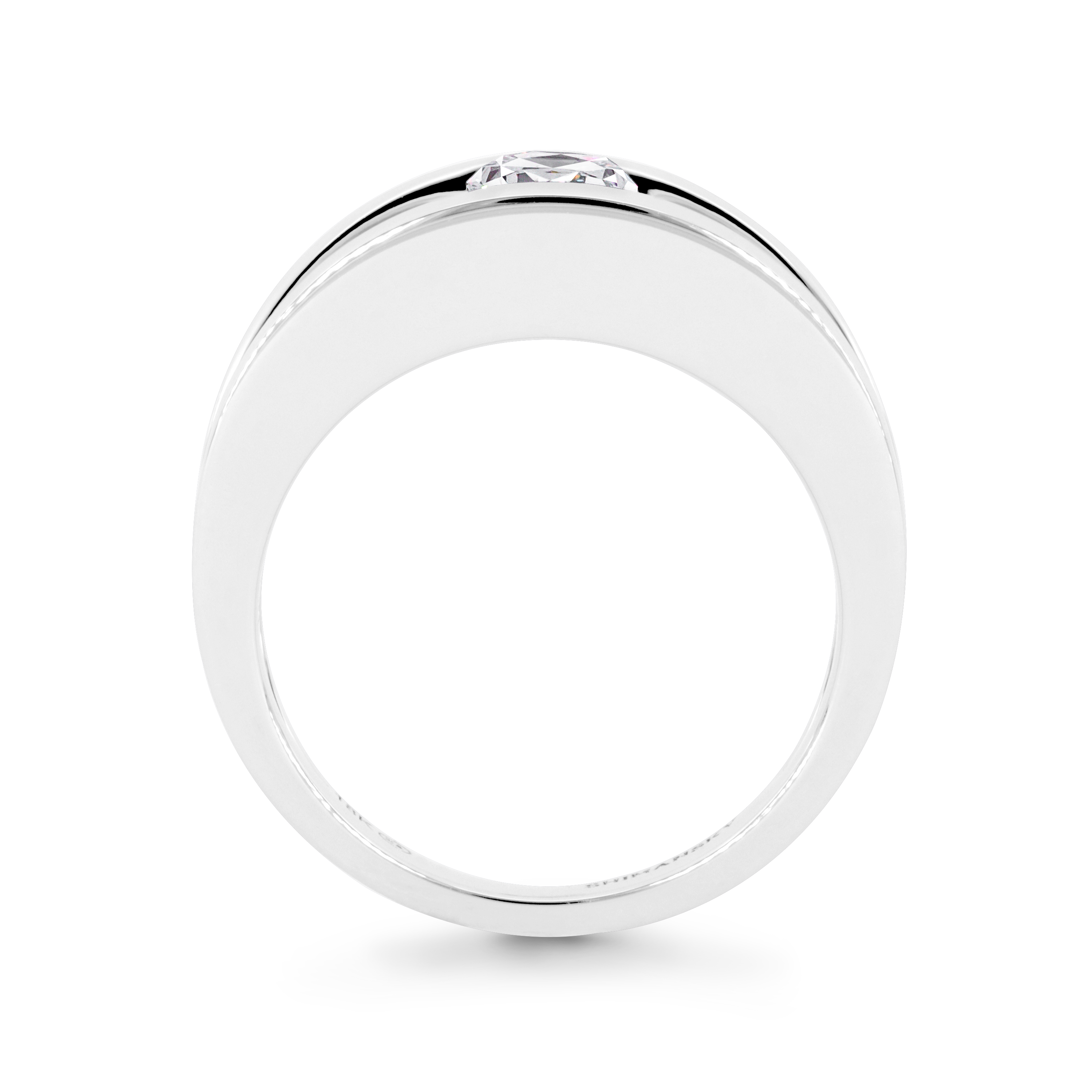 Shimansky 0.7ct Millennium Iconic Oval Diamond Ring 18K White Gold Side View