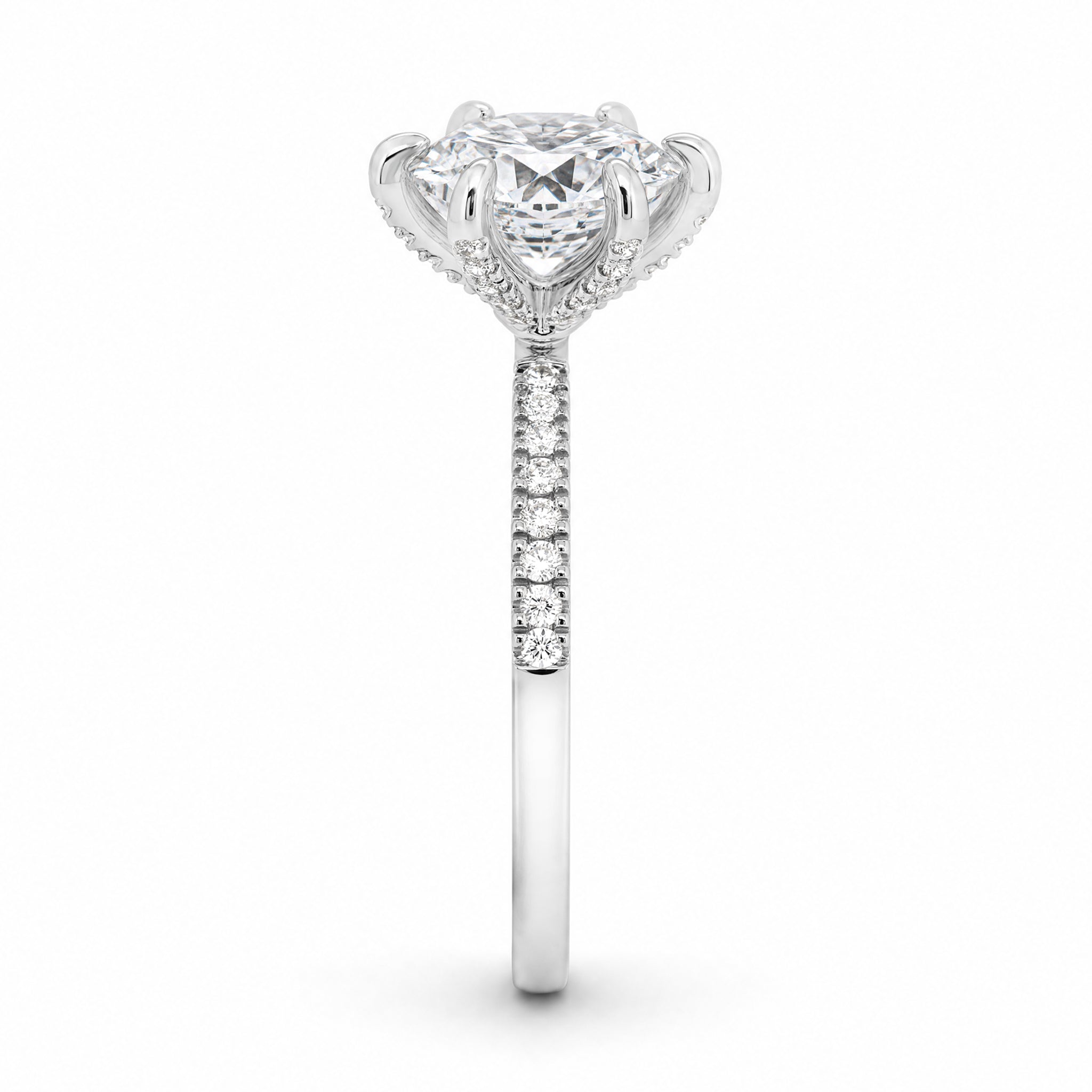 Eight Hearts Diamond Microset Ring