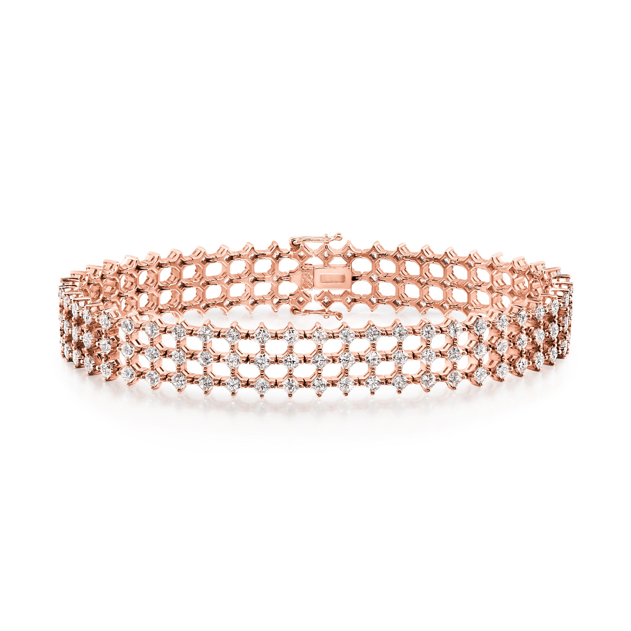 My Girl Diamond 3 Row Diagonal Bracelet