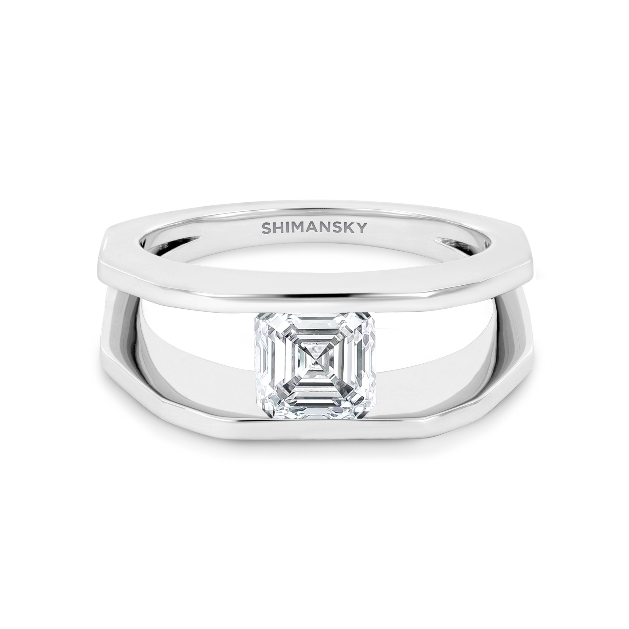 Shimansky 1ct Millennium Iconic Diamond Engagement Ring Platinum Front View