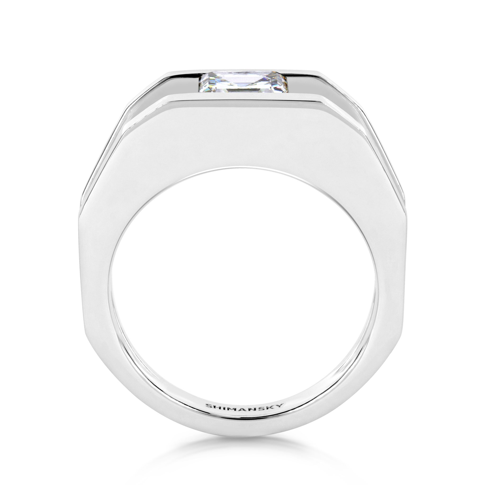 Shimansky 1ct Millennium Iconic Diamond Engagement Ring Platinum Side View