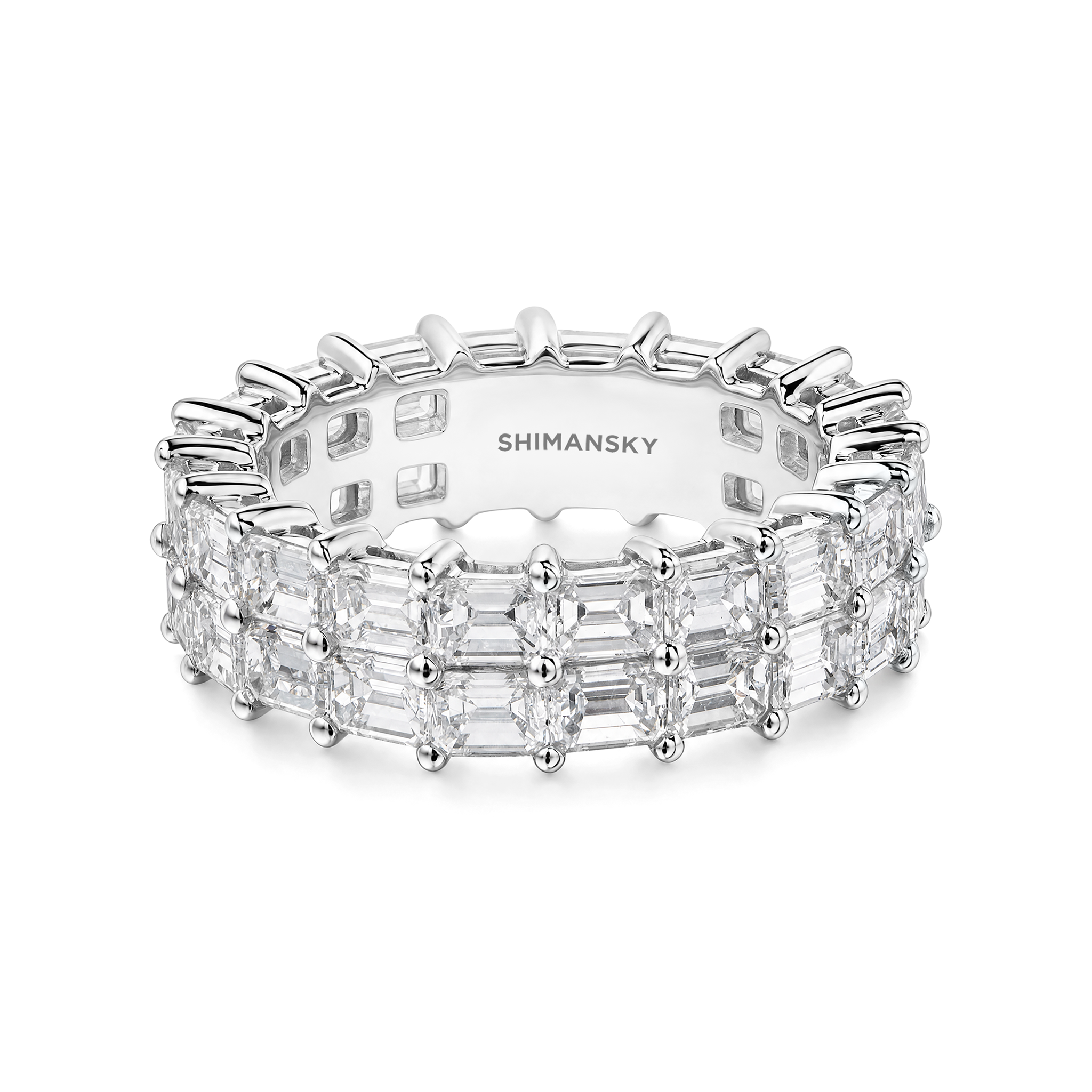 Emerald Cut Double Eternity Ring