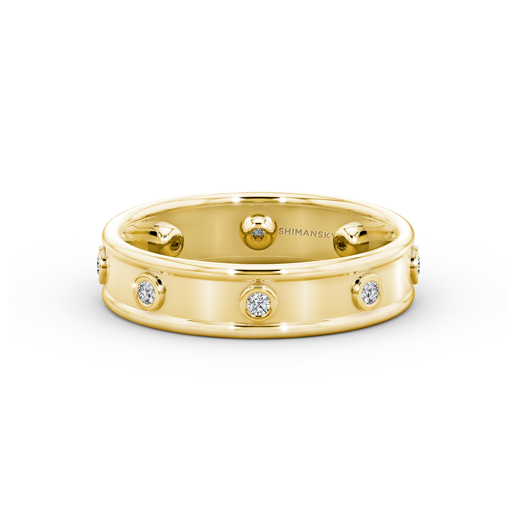 Shimansky 0.2 TCW Caesar Lux Diamond Ring 18K Yellow Gold Front View