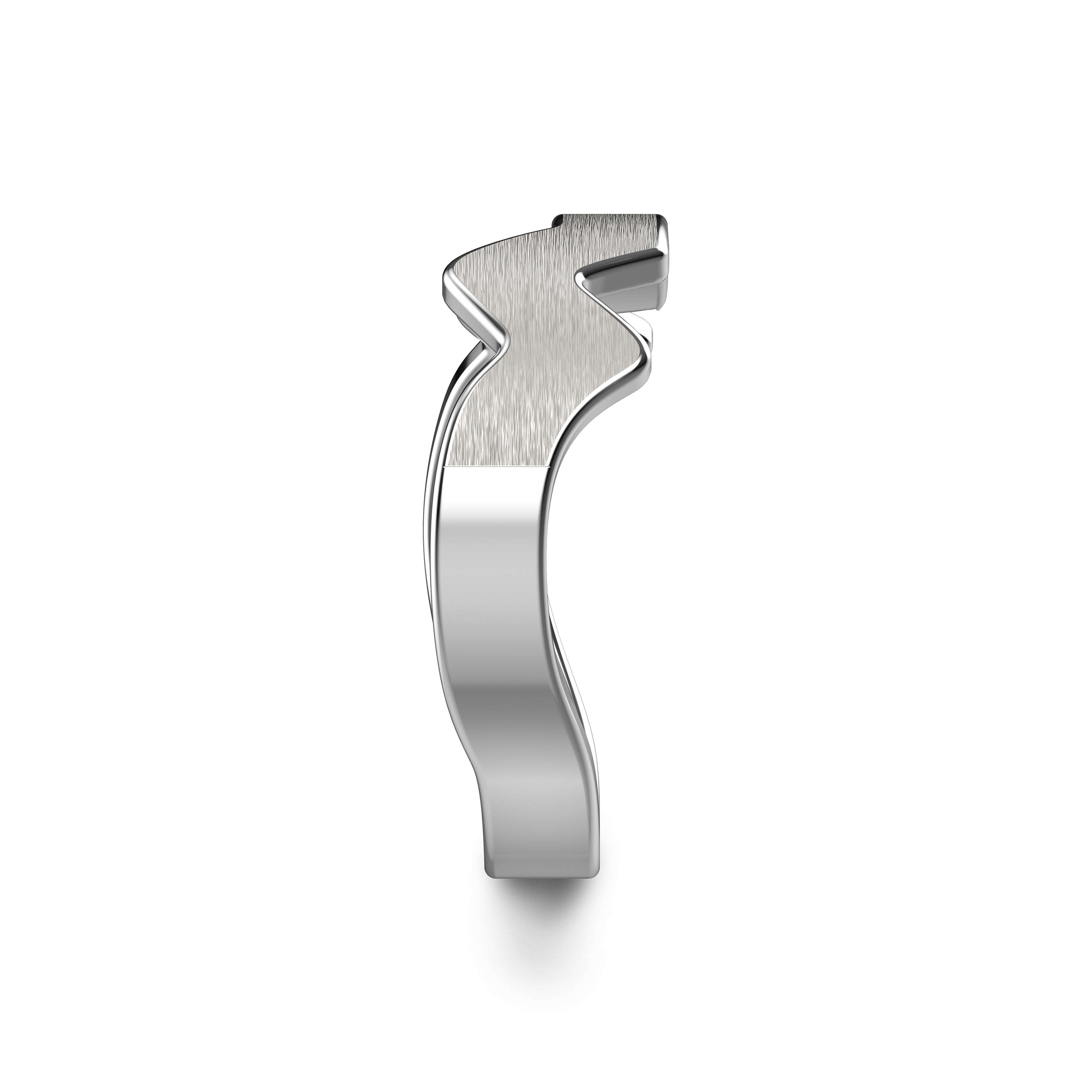 Shimansky Table Mountain Gents Single Diamond Ring 14K White Gold Profile View