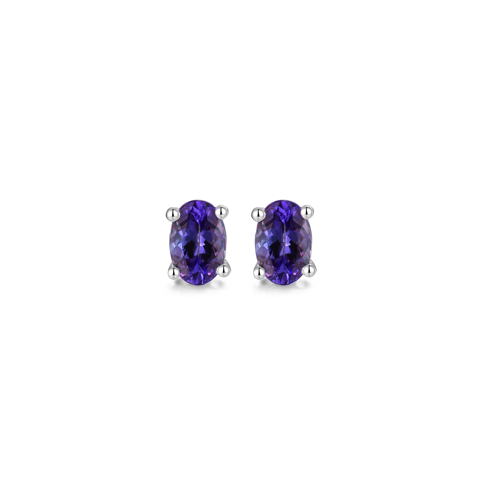 Tanzanite Solitaire Earrings - Shimansky Jewelry