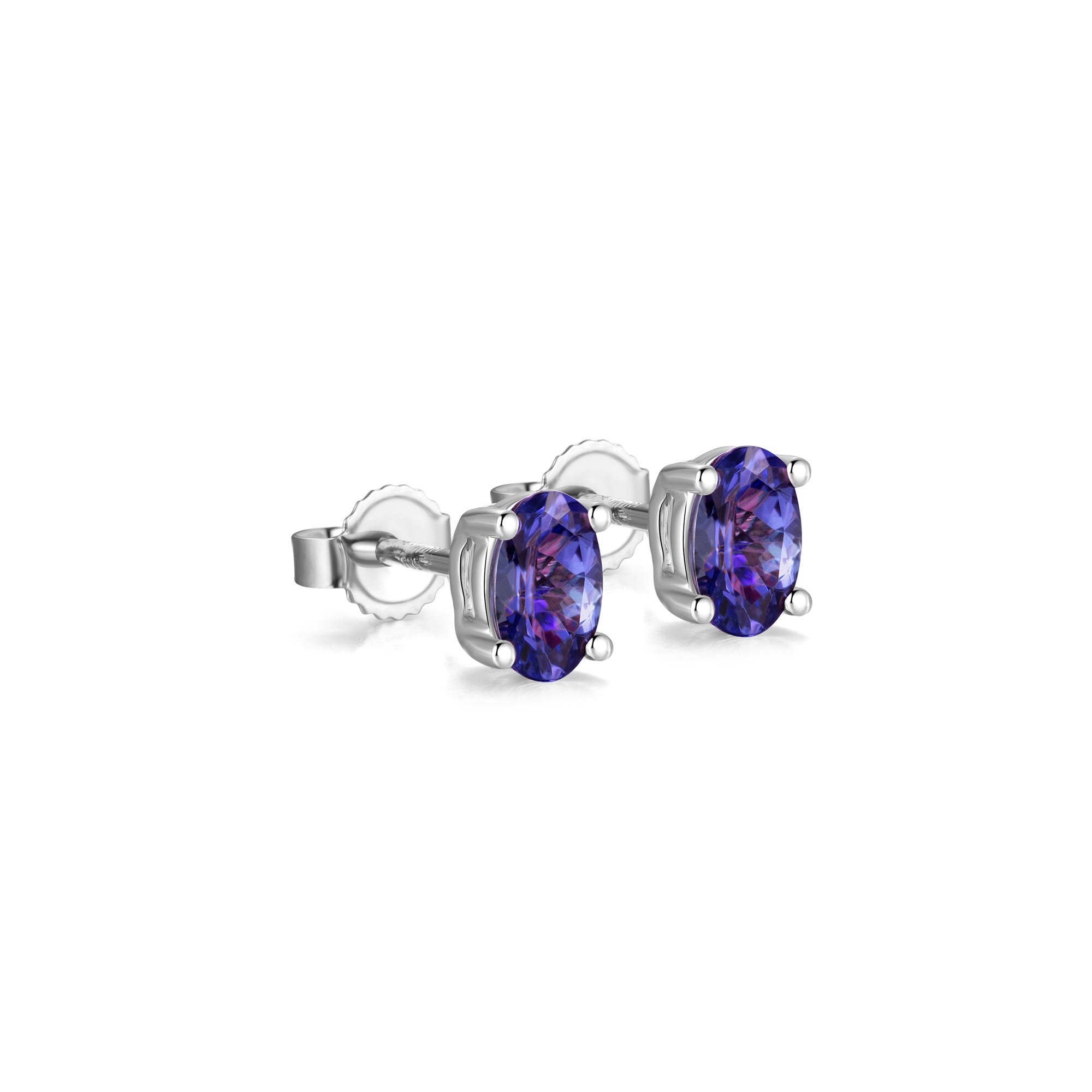 Tanzanite Solitaire Earrings - Shimansky Jewelry
