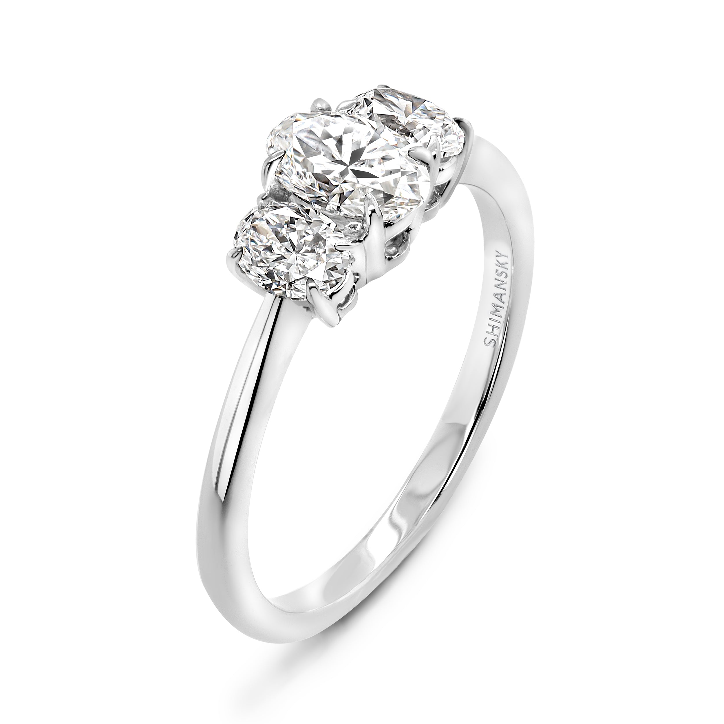 Oval Diamond Trilogy Ring - Shimansky Jewelry