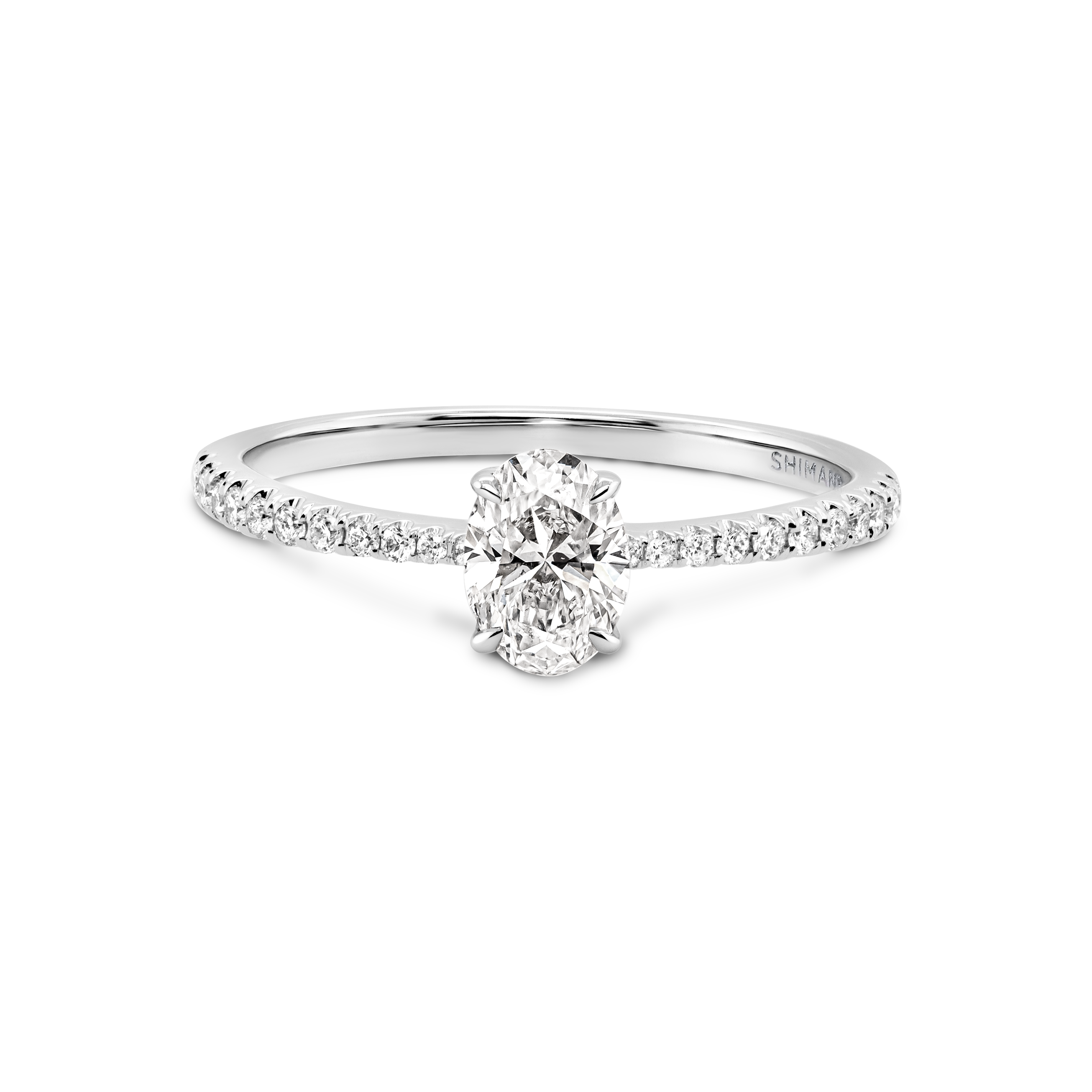 Oval Diamond Microset Engagement Ring - Shimansky Jewelry