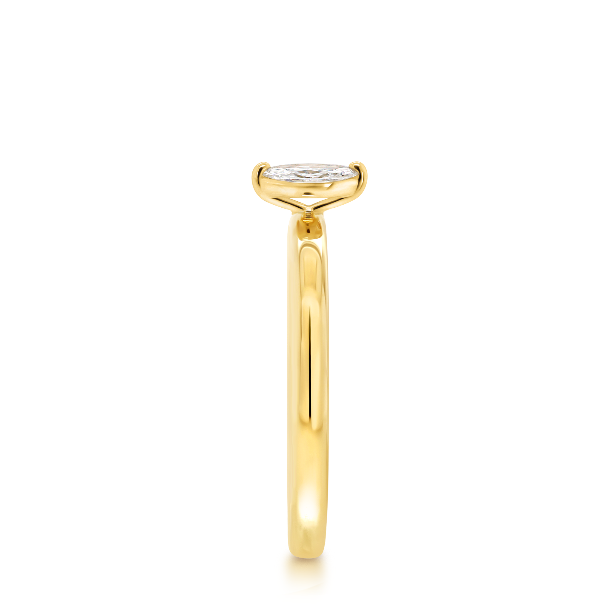 Shimansky 0.2ct Marquise Solitaire Diamond Ring in 18K Yellow Gold Profile View