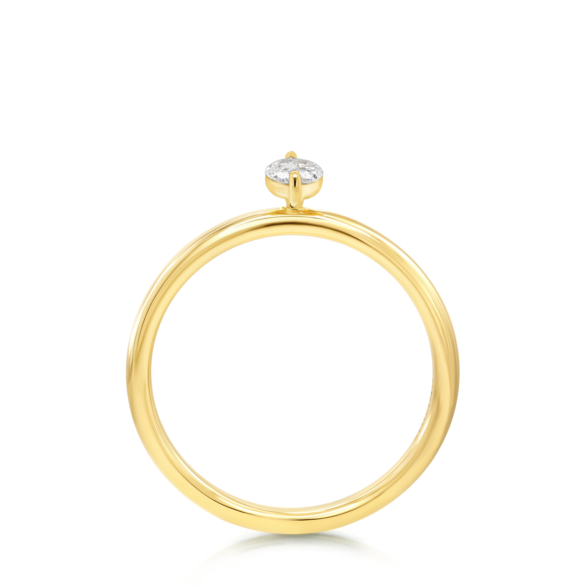 Shimansky 0.2ct Marquise Solitaire Diamond Ring in 18K Yellow Gold Side View
