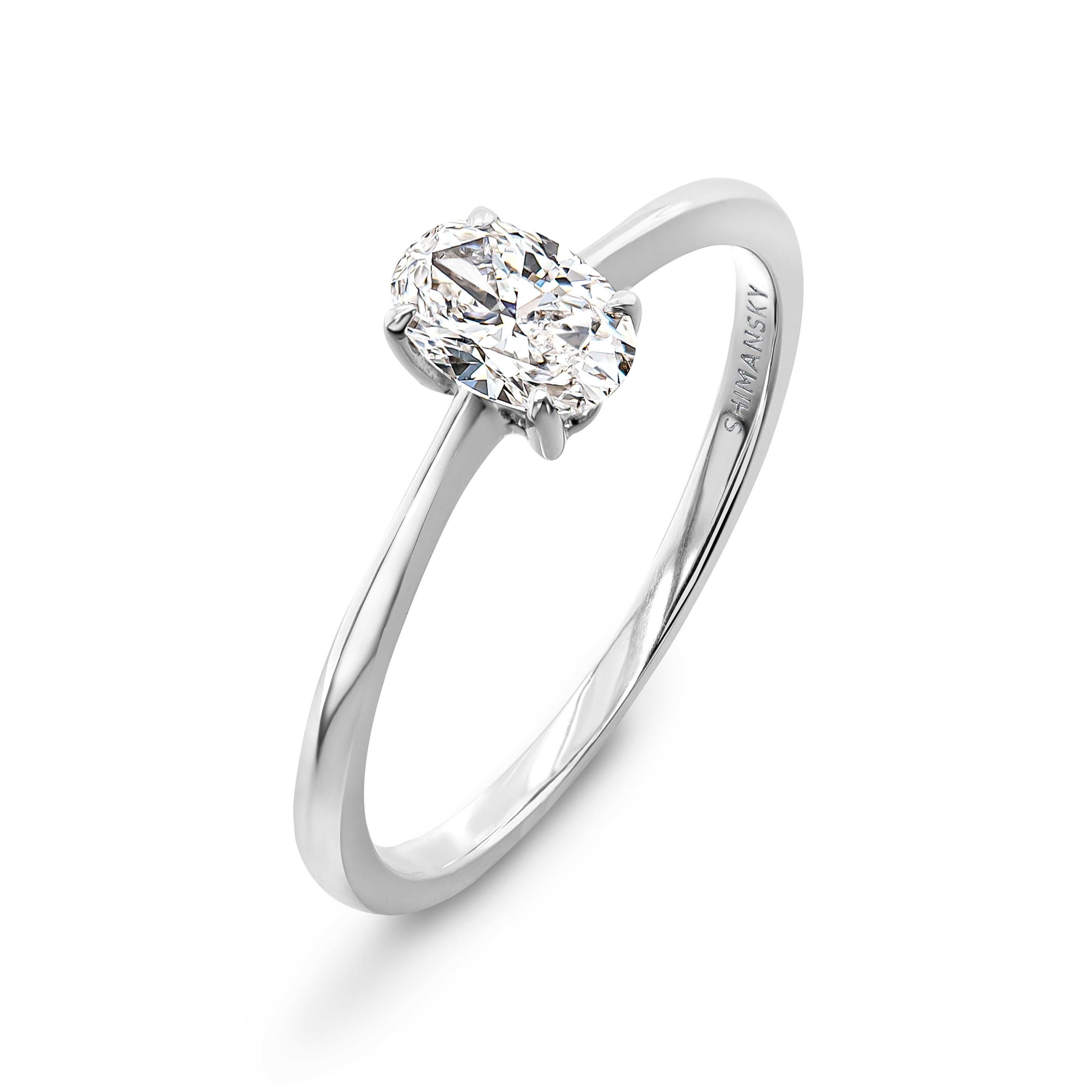 Oval Solitaire Diamond Engagement Ring - Shimansky Jewelry