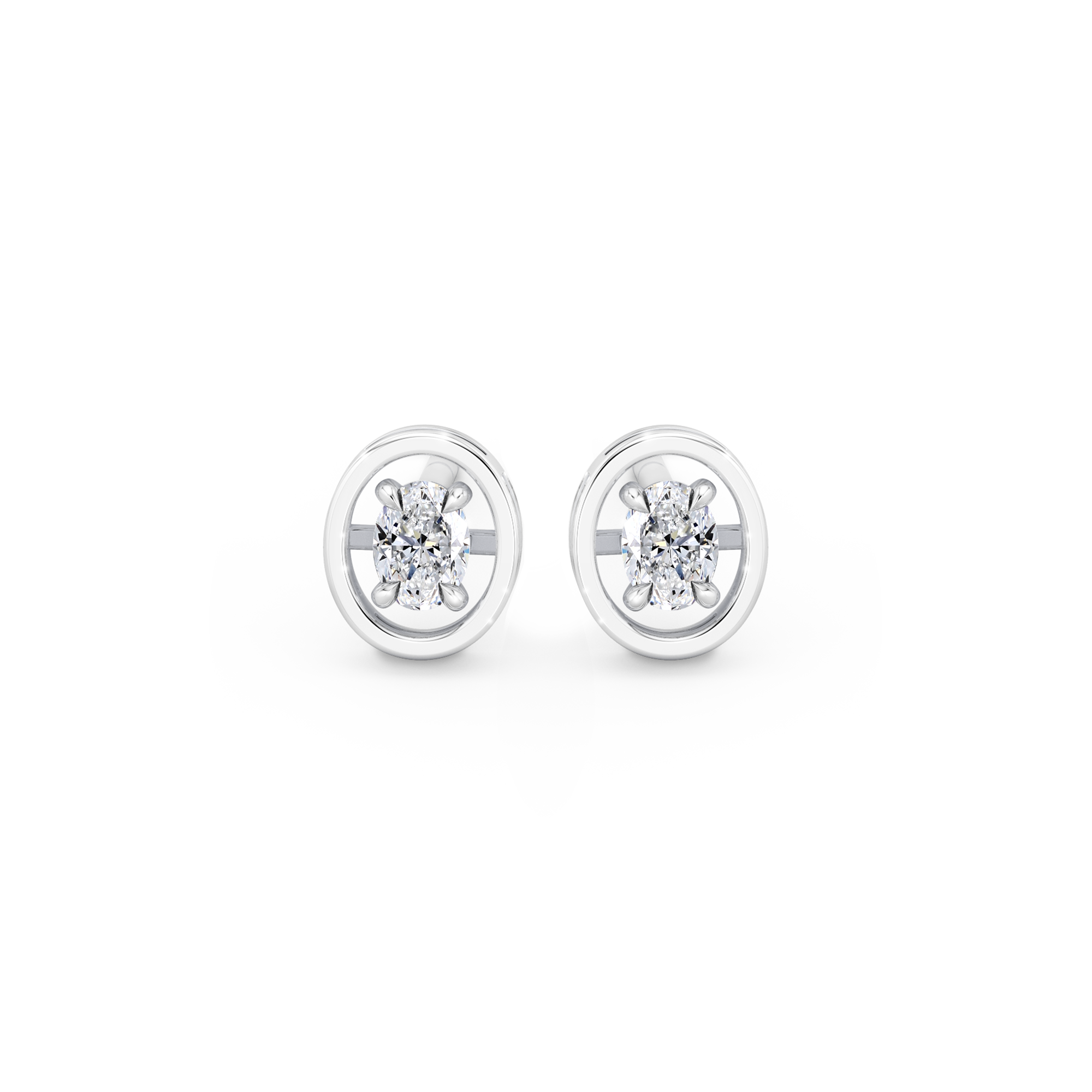Saturn Oval Diamond Studs - Shimansky Jewelry