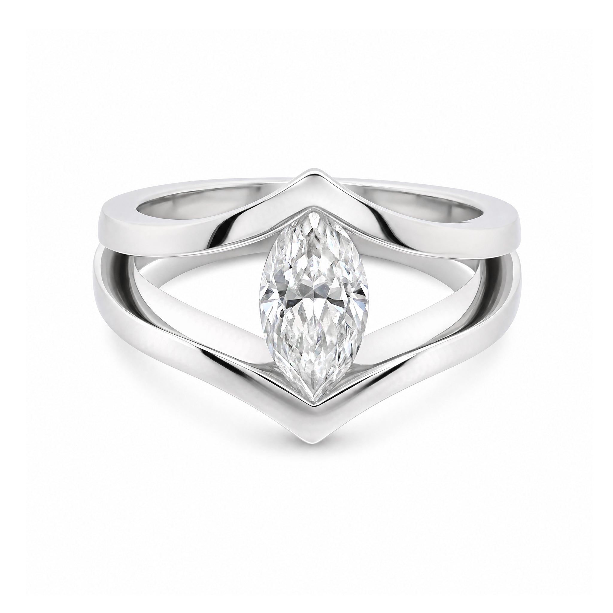 Iconic Millennium Marquise Diamond Engagement Ring