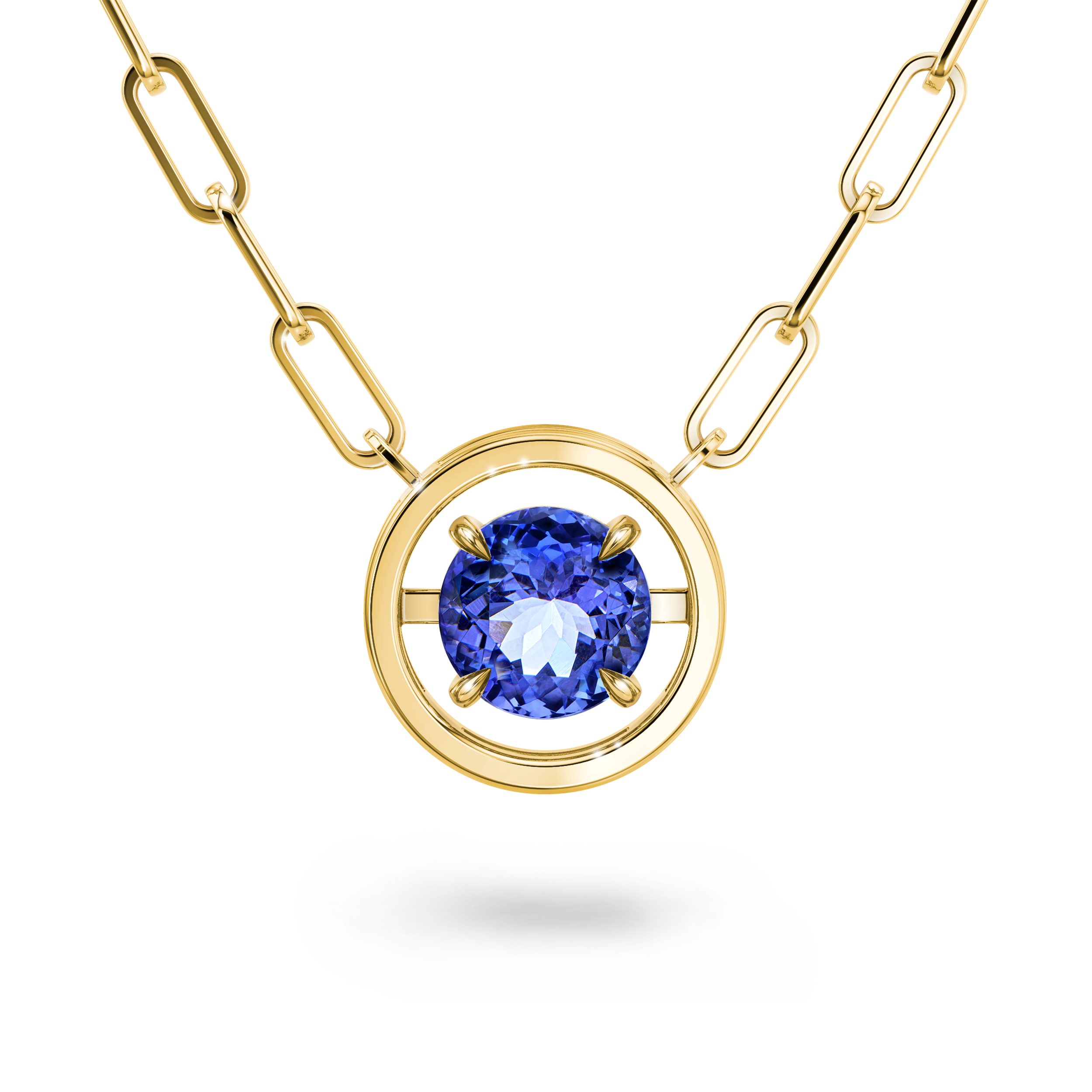 Saturn Round Tanzanite Necklace - Shimansky Jewelry