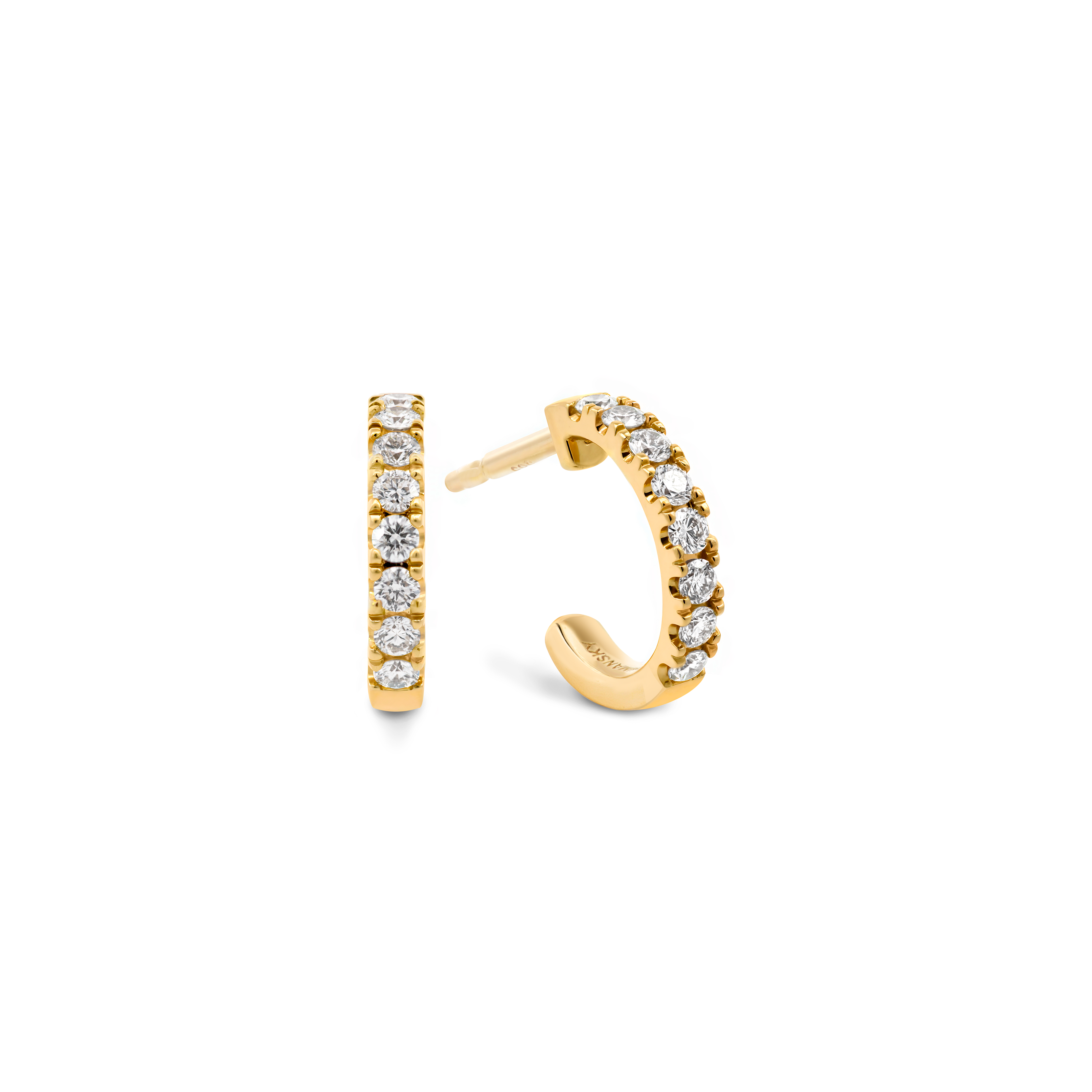 Microset Diamond Hoop Earrings - Shimansky Jewelry